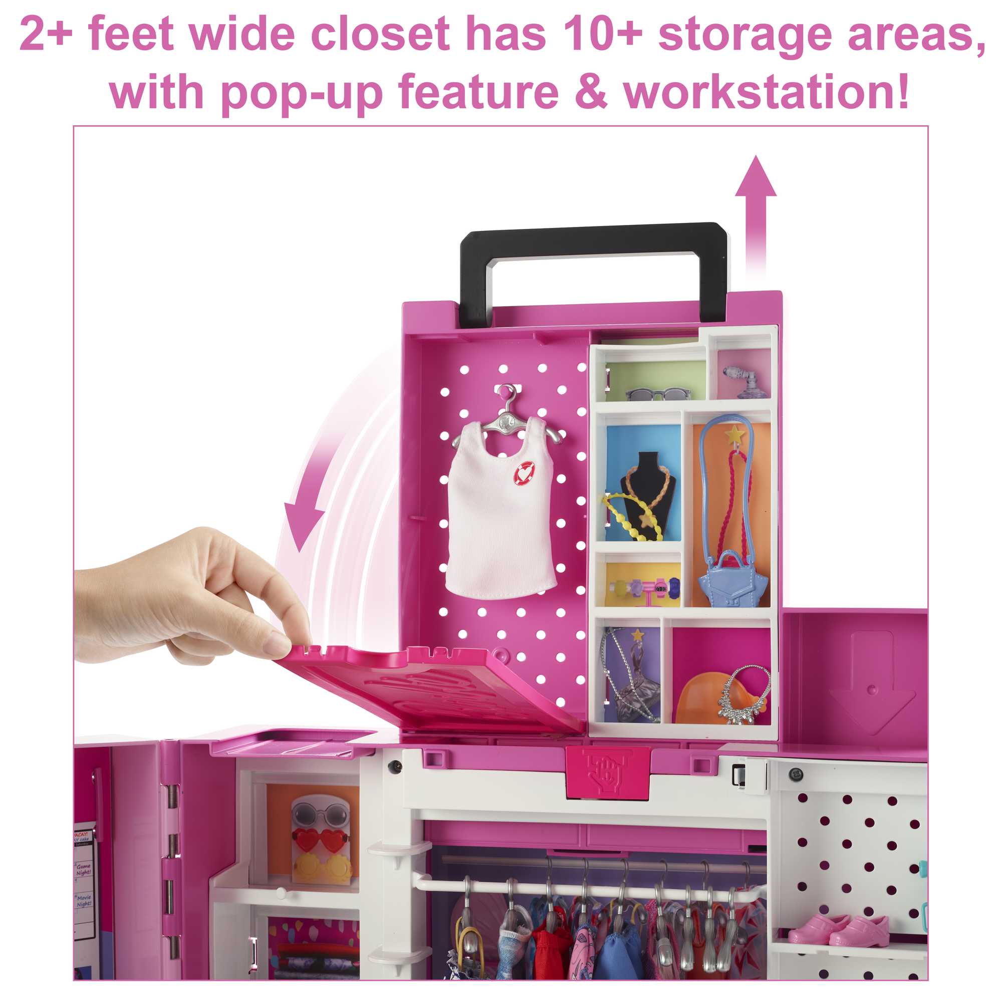 Barbie Closet Playset With 35+ Accessories, 5 Complete Looks, Pop-Up 2nd Level, Dream Closet - Image 3