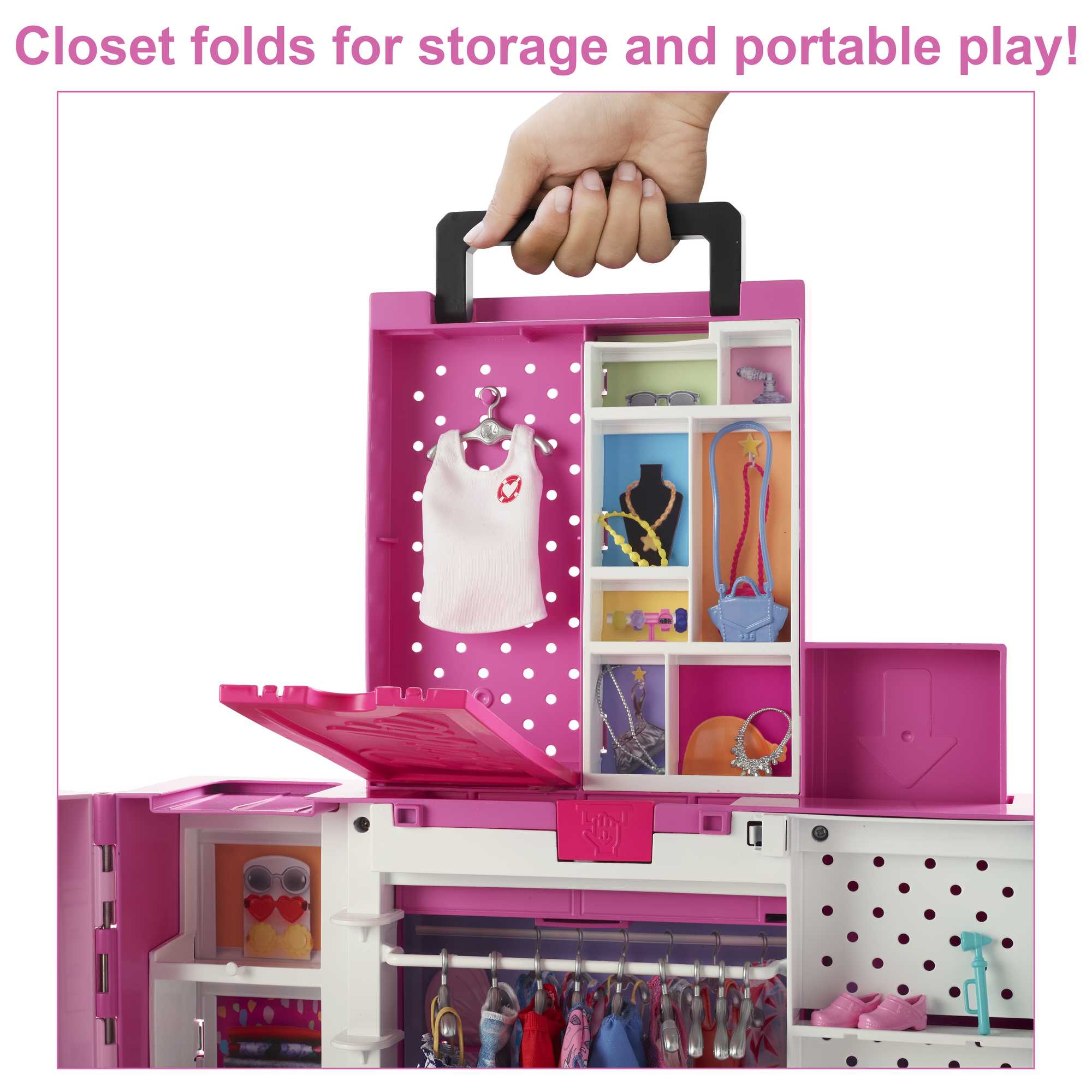 Barbie Closet Playset With 35+ Accessories, 5 Complete Looks, Pop-Up 2nd Level, Dream Closet - Image 5