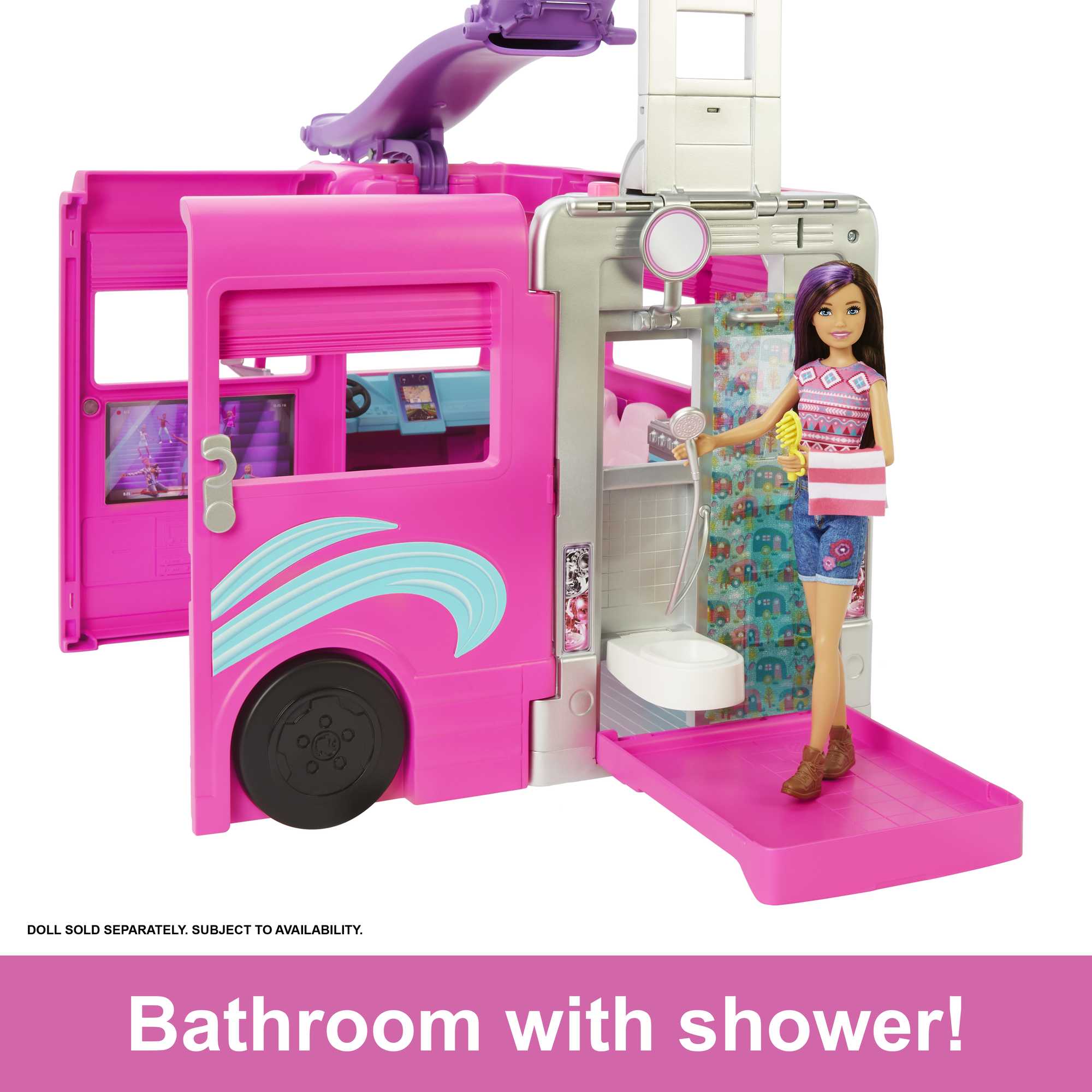Barbie Camper, Doll Playset With 60 Accessories, 30-Inch Slide, Dream Camper - Image 3