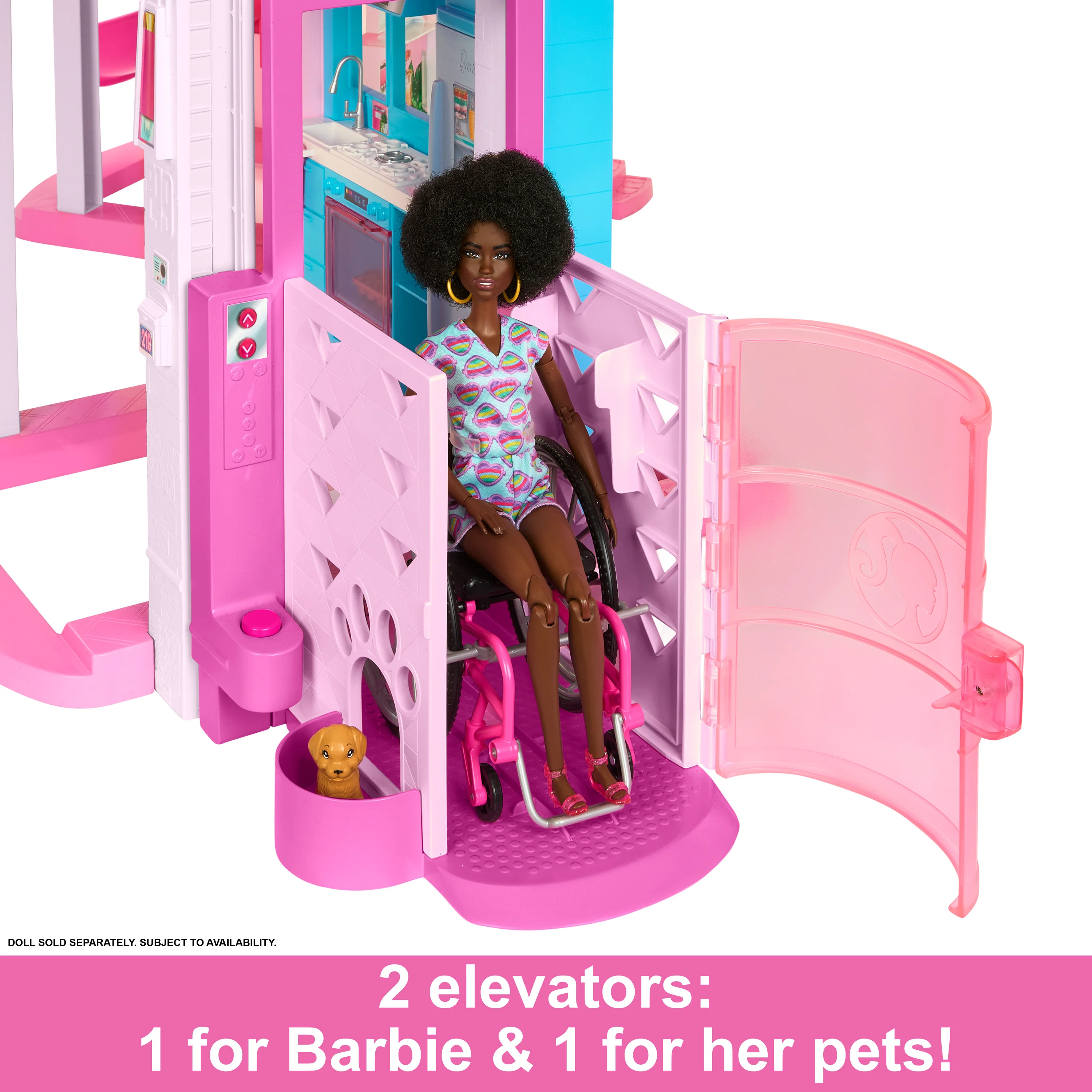 Barbie Dreamhouse, Pool Party Doll House With 75+ Pieces And 3-Story Slide, Barbie House Playset, Pet Elevator And Puppy Play Areas - Image 5