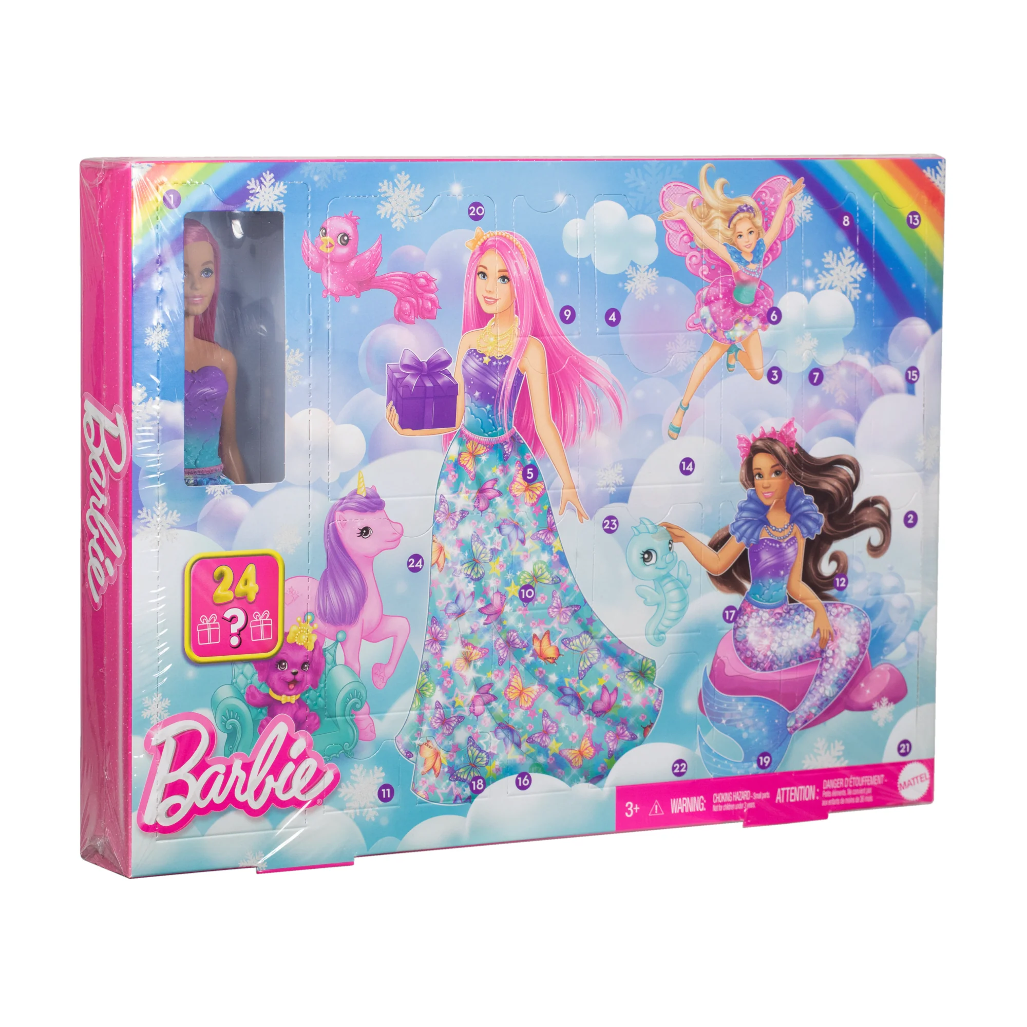 Barbie 2025 Advent Calendar, Fashion Doll & 24 Surprise Accessories, Transform To Mermaid & More - Image 2