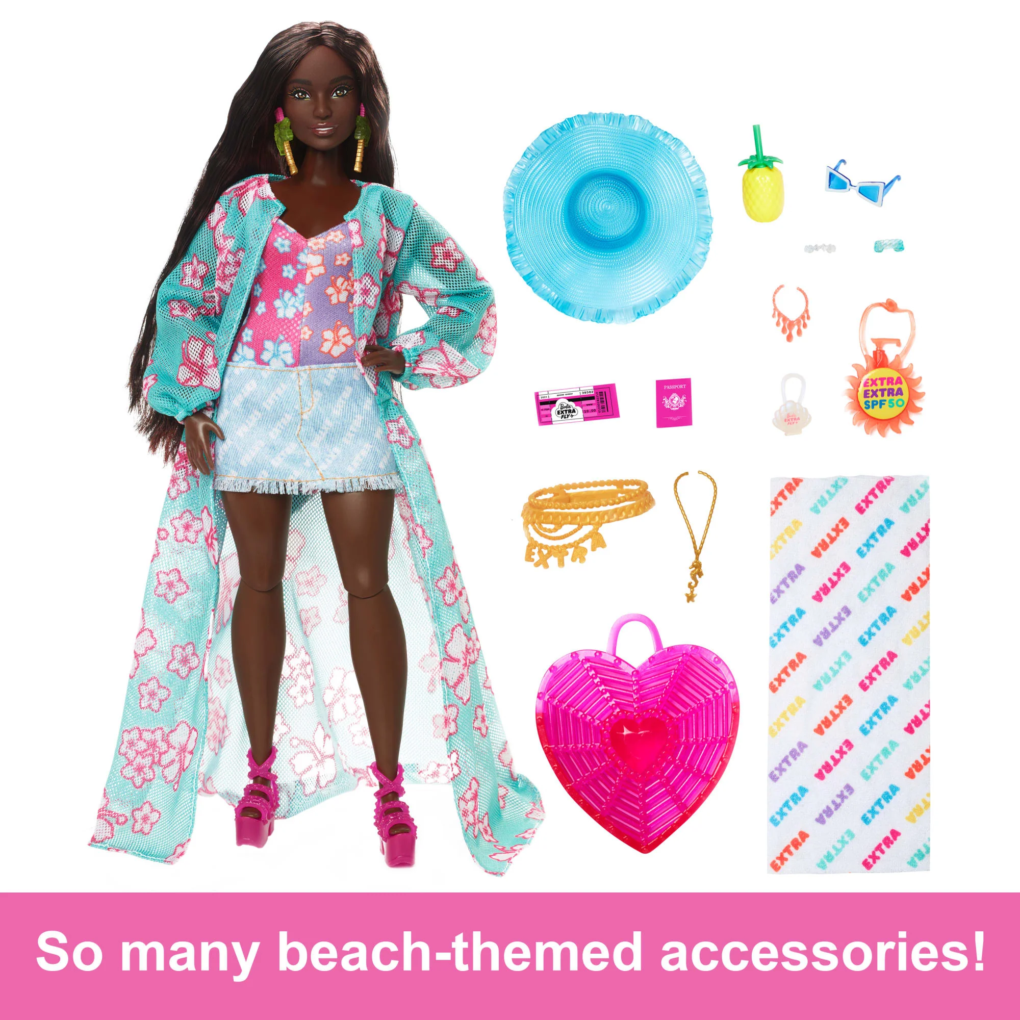 Travel Barbie Doll With Beach Fashion, Barbie Extra Fly - Image 3