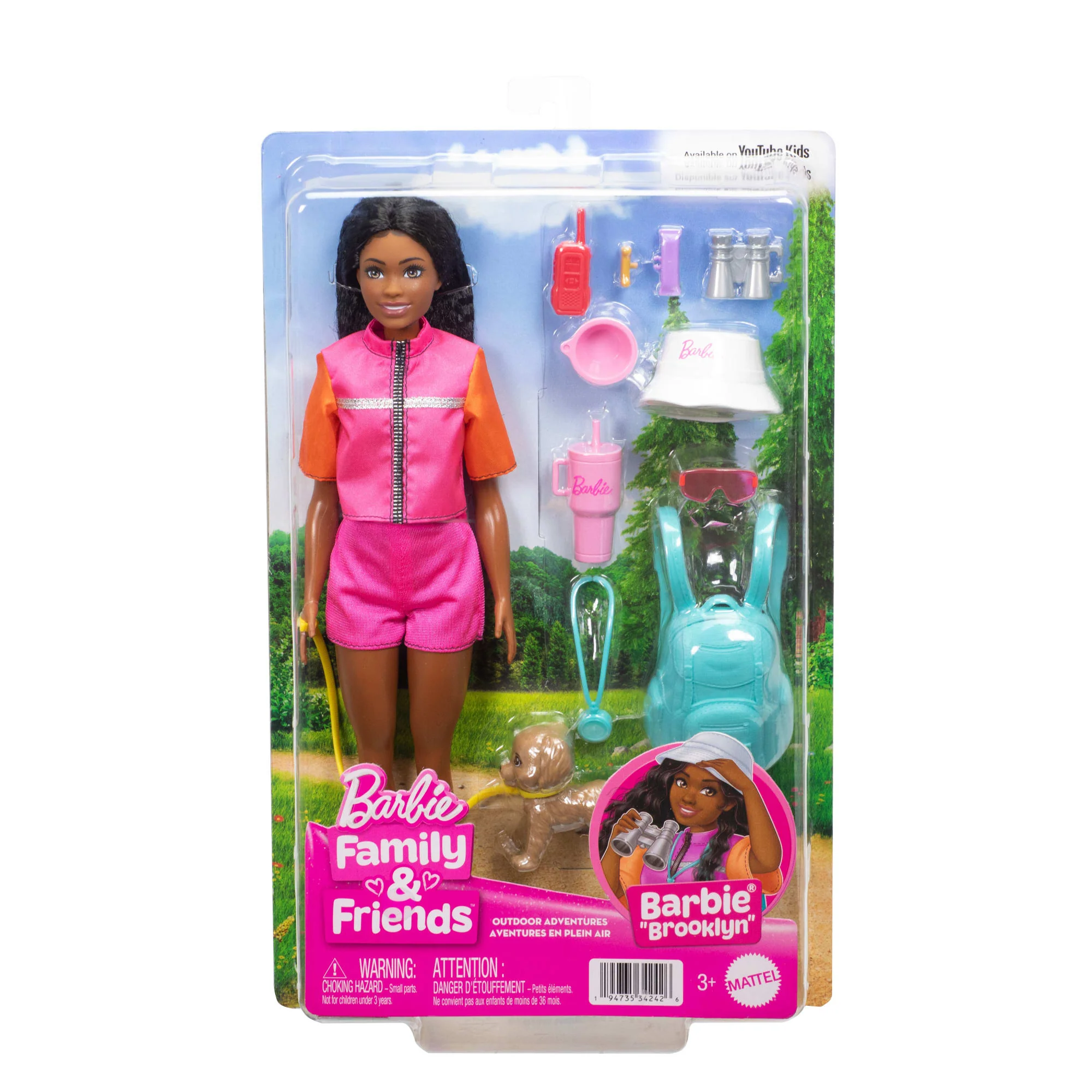 Barbie “Brooklyn” Outdoor Adventures Fashion Doll With 10+ Camping-Themed Accessories including Pet - Image 6