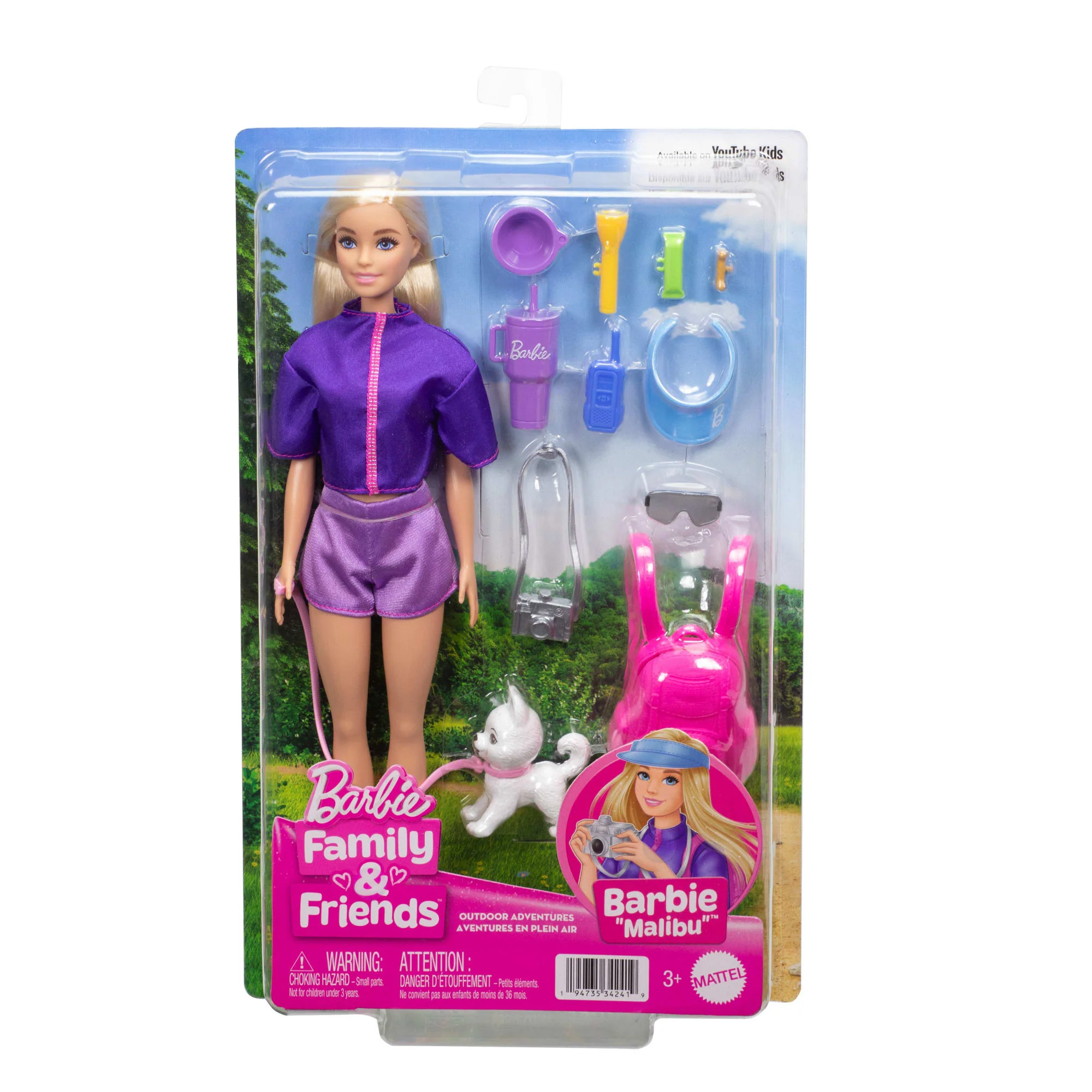 Barbie “Malibu” Outdoor Adventures Fashion Doll With 10+ Camping-Themed Accessories including Pet - Image 6