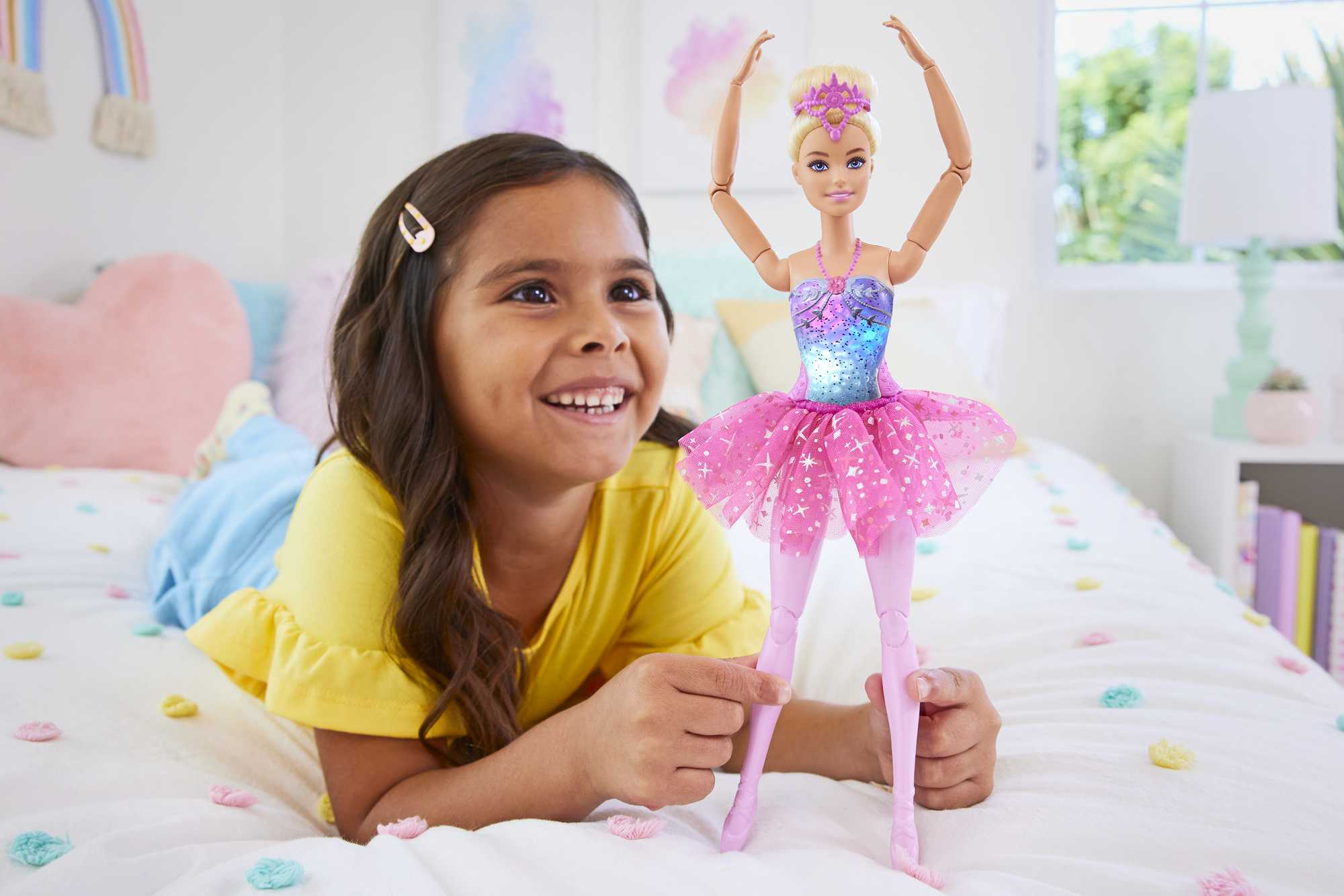 Barbie Fantasía Muñeca Bailarina Luces Brillantes Tutú Rosa - Image 2