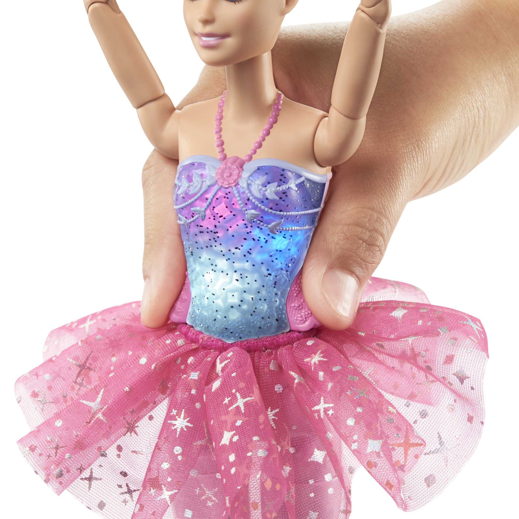 Barbie Fantasía Muñeca Bailarina Luces Brillantes Tutú Rosa - Image 4