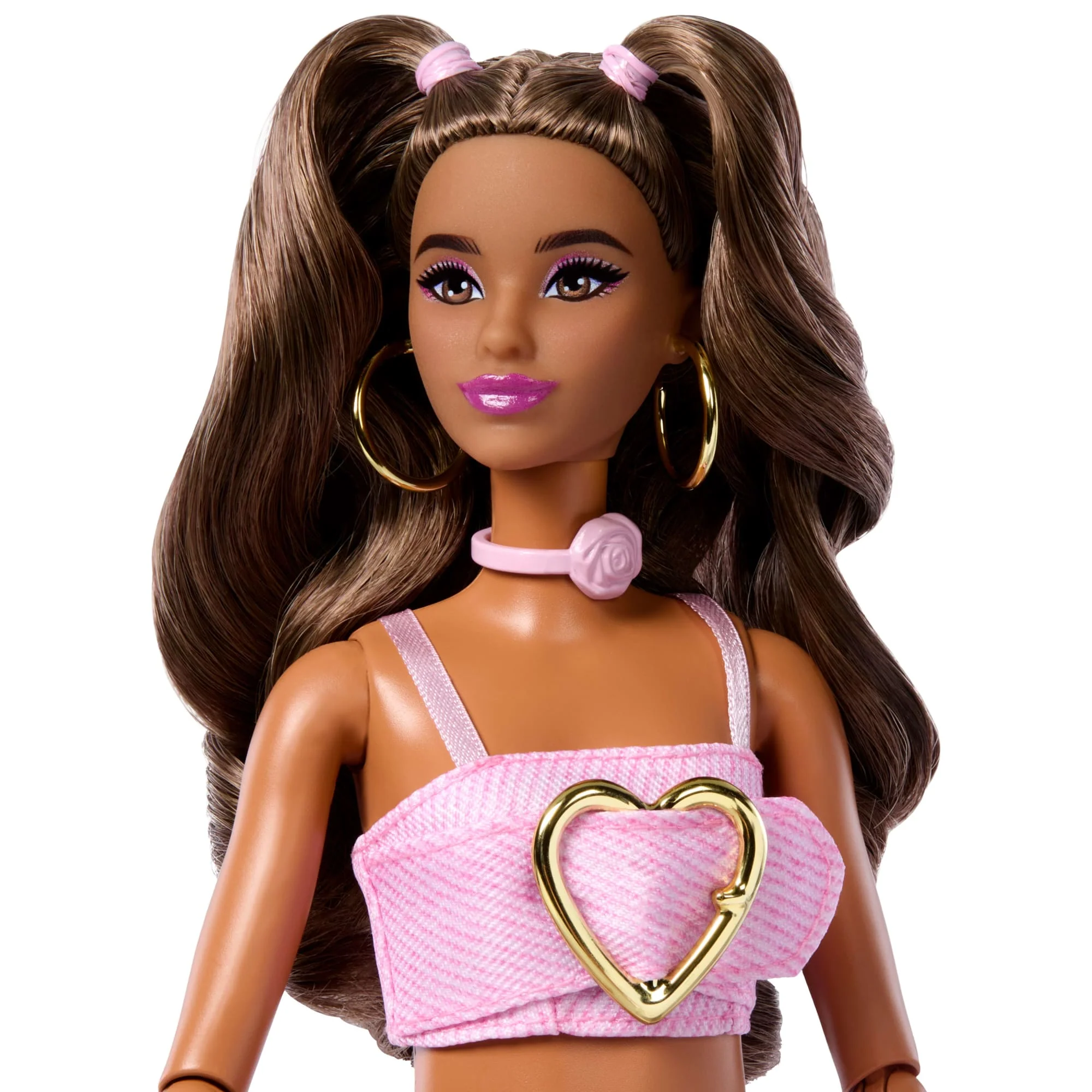 Barbie Fashionista Boneca Barbie Fashionista Deluxe Style Boneca com Vestido Rosa com Estrelas - Image 3