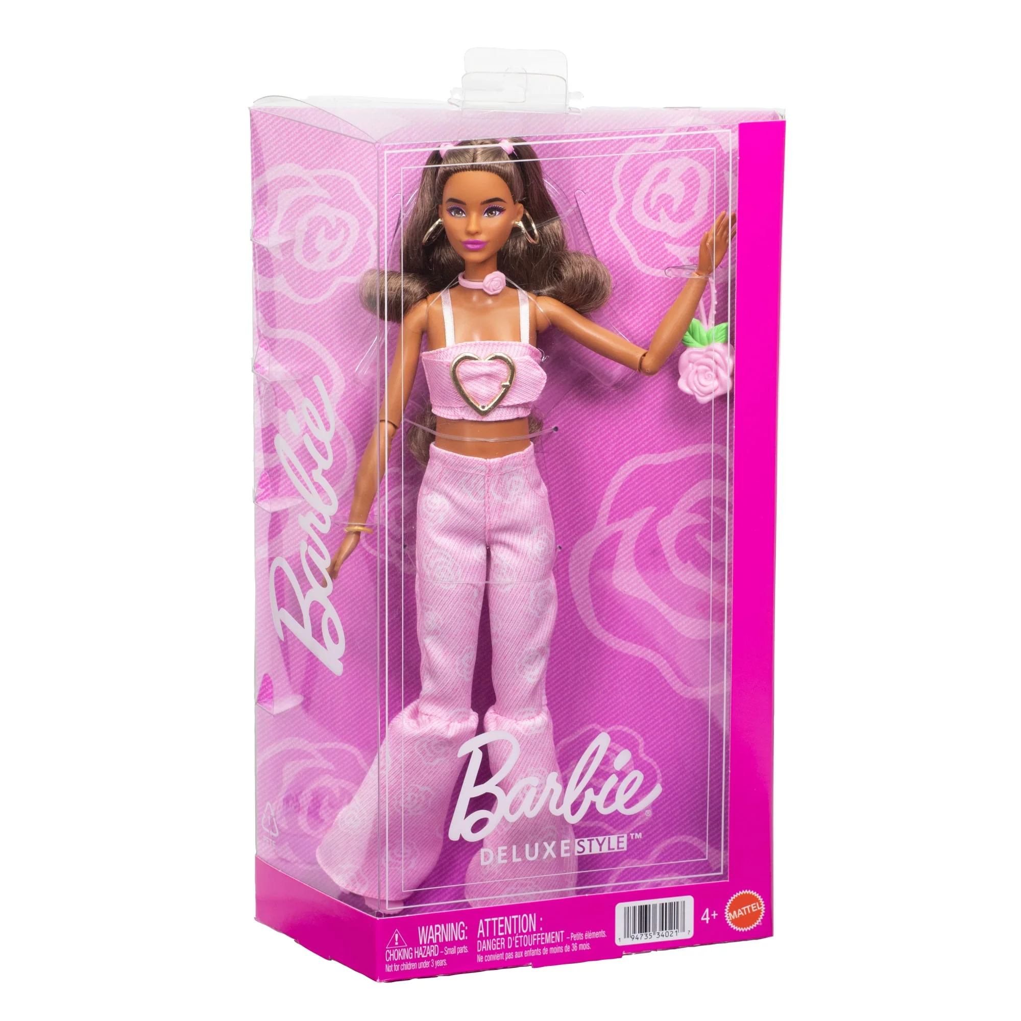 Barbie Fashionista Boneca Barbie Fashionista Deluxe Style Boneca com Vestido Rosa com Estrelas - Image 6