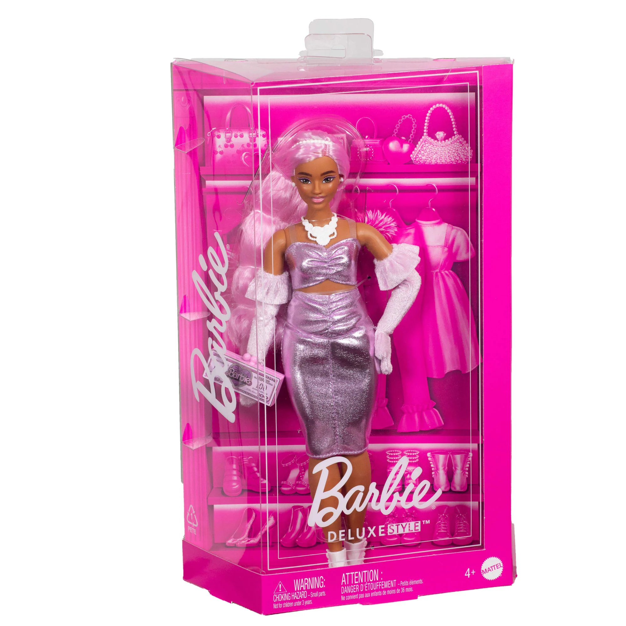 Barbie Fashionista Boneca Deluxe Cabelo Rosa e Vestido Brilhante - Image 6