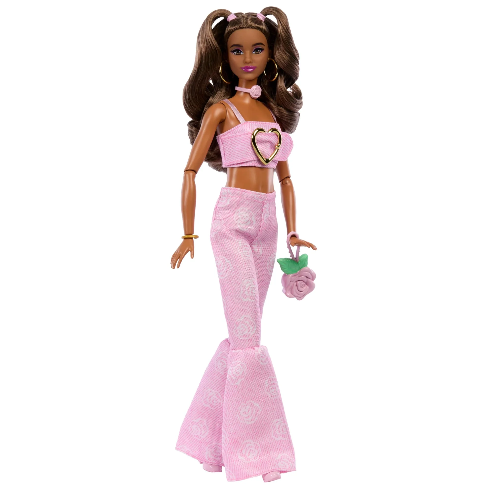Barbie Fashionista Muñeca Deluxe Style Muñeca con Vestido Rosa con Estrellas - Image 5