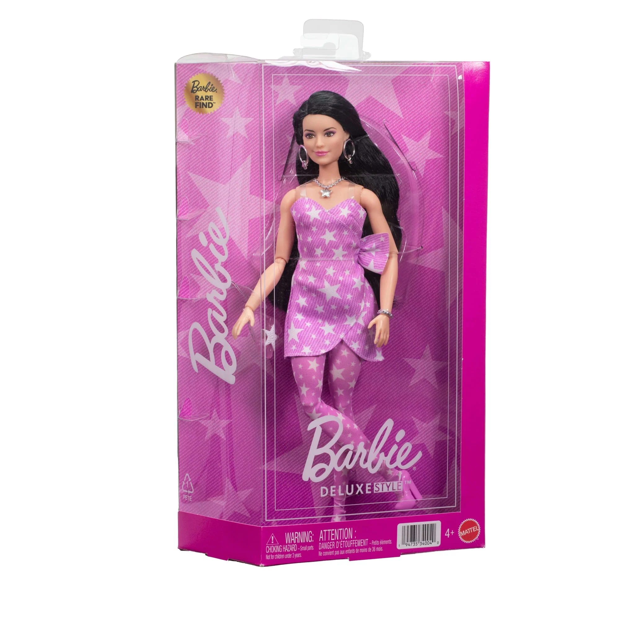 Barbie Fashionista Muñeca Deluxe Style Muñeca con Vestido Rosa con Pelo Suelto - Image 6