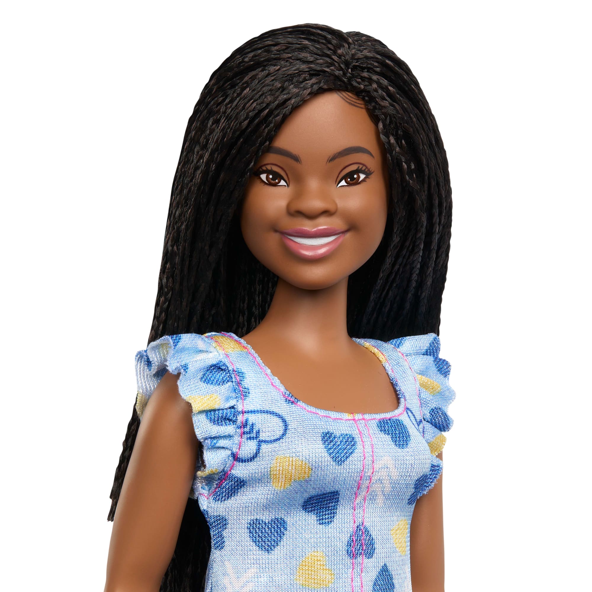 Barbie Fashionistas Doll #229, Doll With Down Syndrome Wearing Heart-Print Dress, Created in Partnership With The National Down Syndrome Society - Image 3