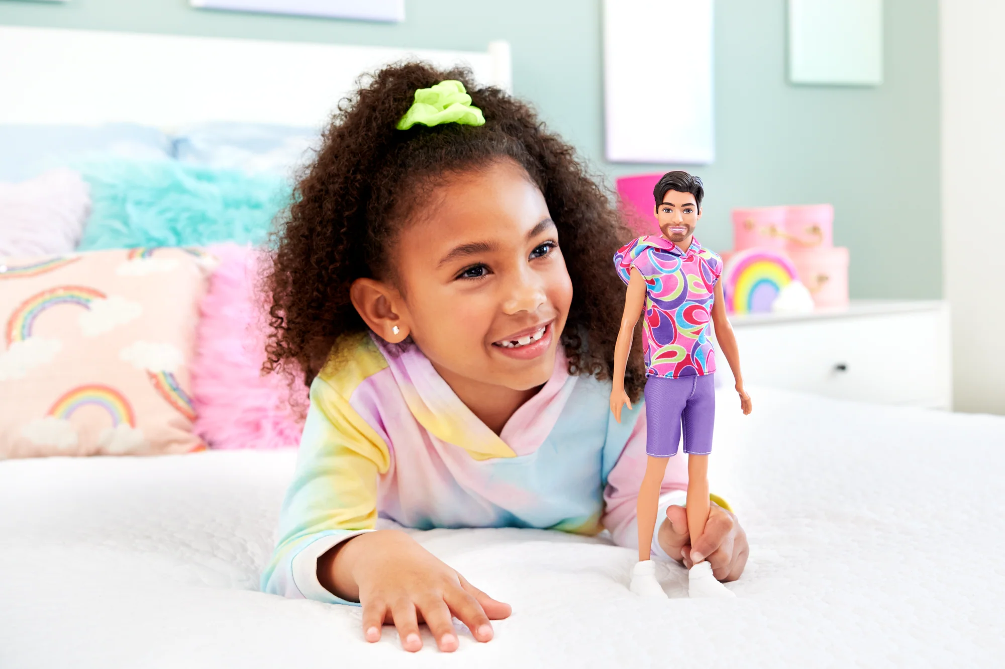 Barbie Fashionistas Ken Doll #227, Brunette Fashion Doll With Totally Hair-Inspired Look, 65th Anniversary - Image 2