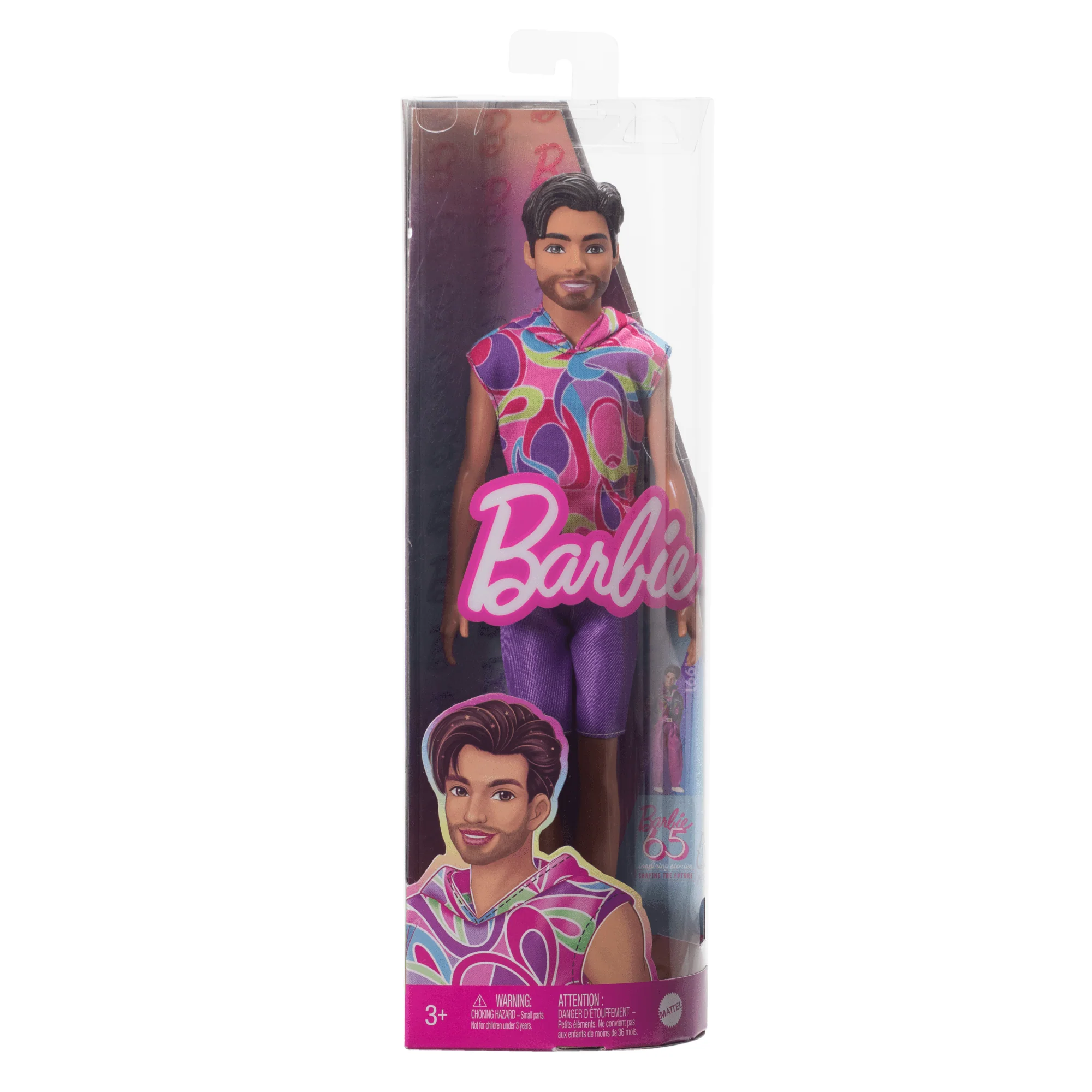 Barbie Fashionistas Ken Doll #227, Brunette Fashion Doll With Totally Hair-Inspired Look, 65th Anniversary - Image 6