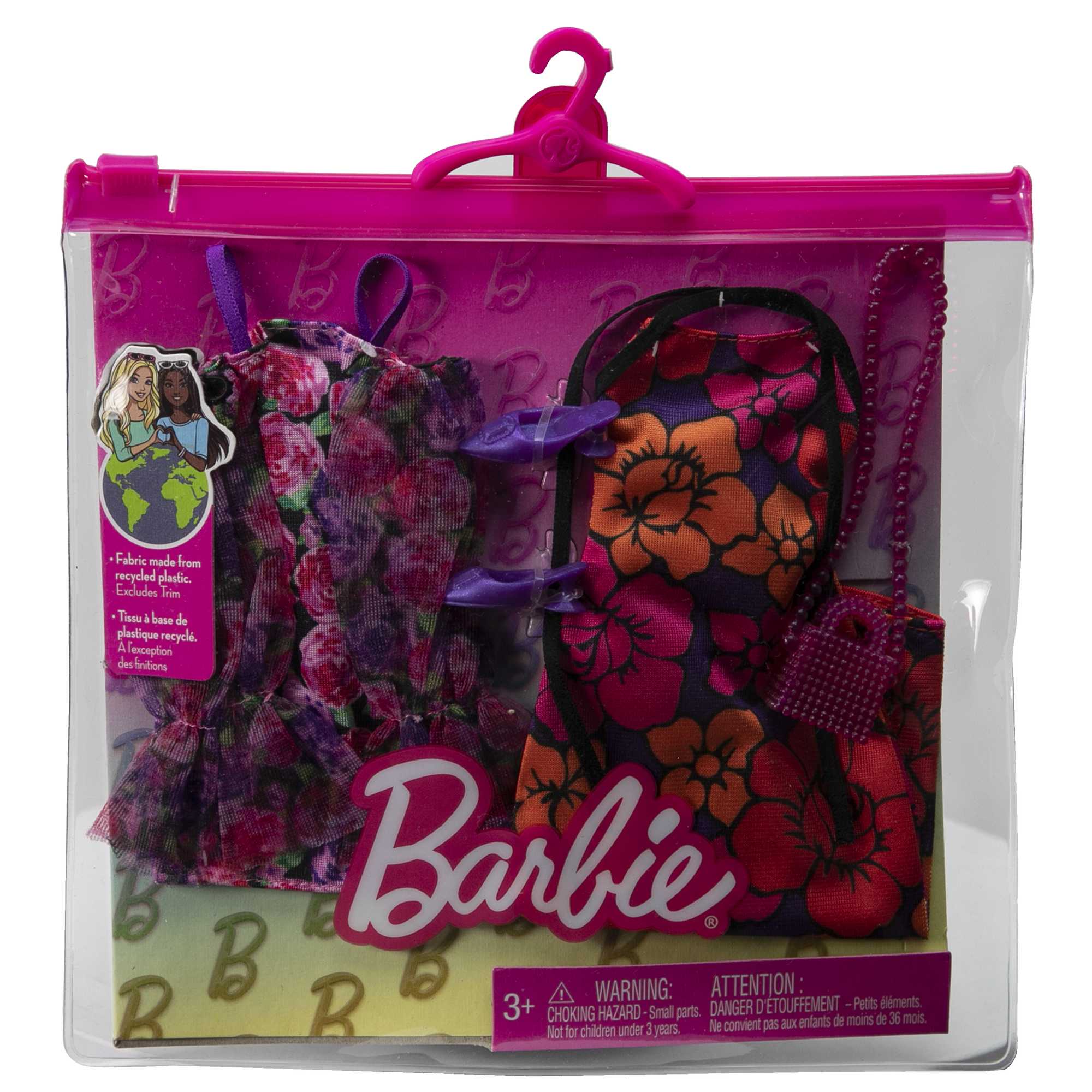 Barbie Clothes, Floral-Themed Fashion And Accessory 2-Pack For Barbie Dolls - Image 2