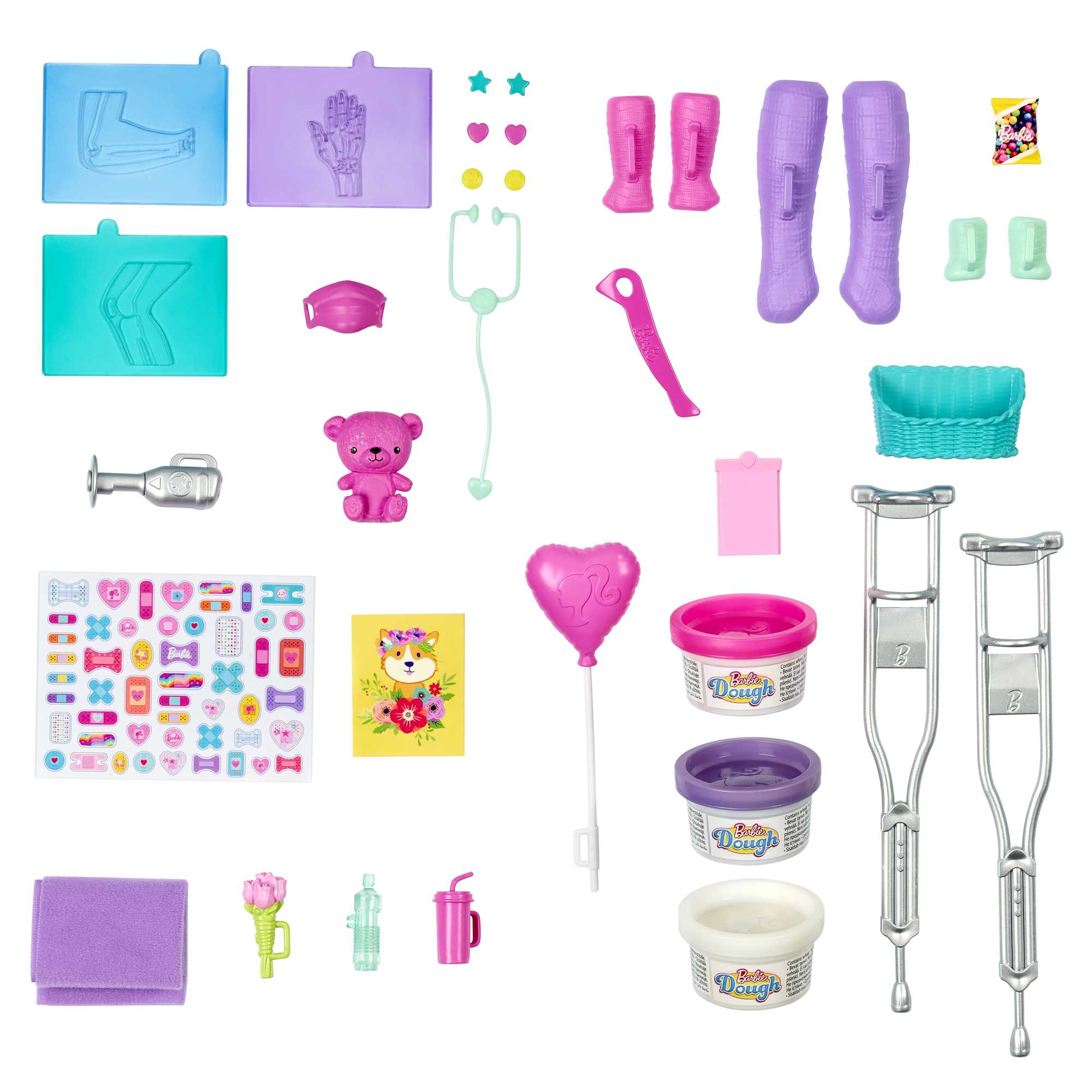 Barbie Fast Cast Clinic Playset With Brunette Barbie Doctor Doll, 4 Play Areas, 30+ Play Pieces - Image 6