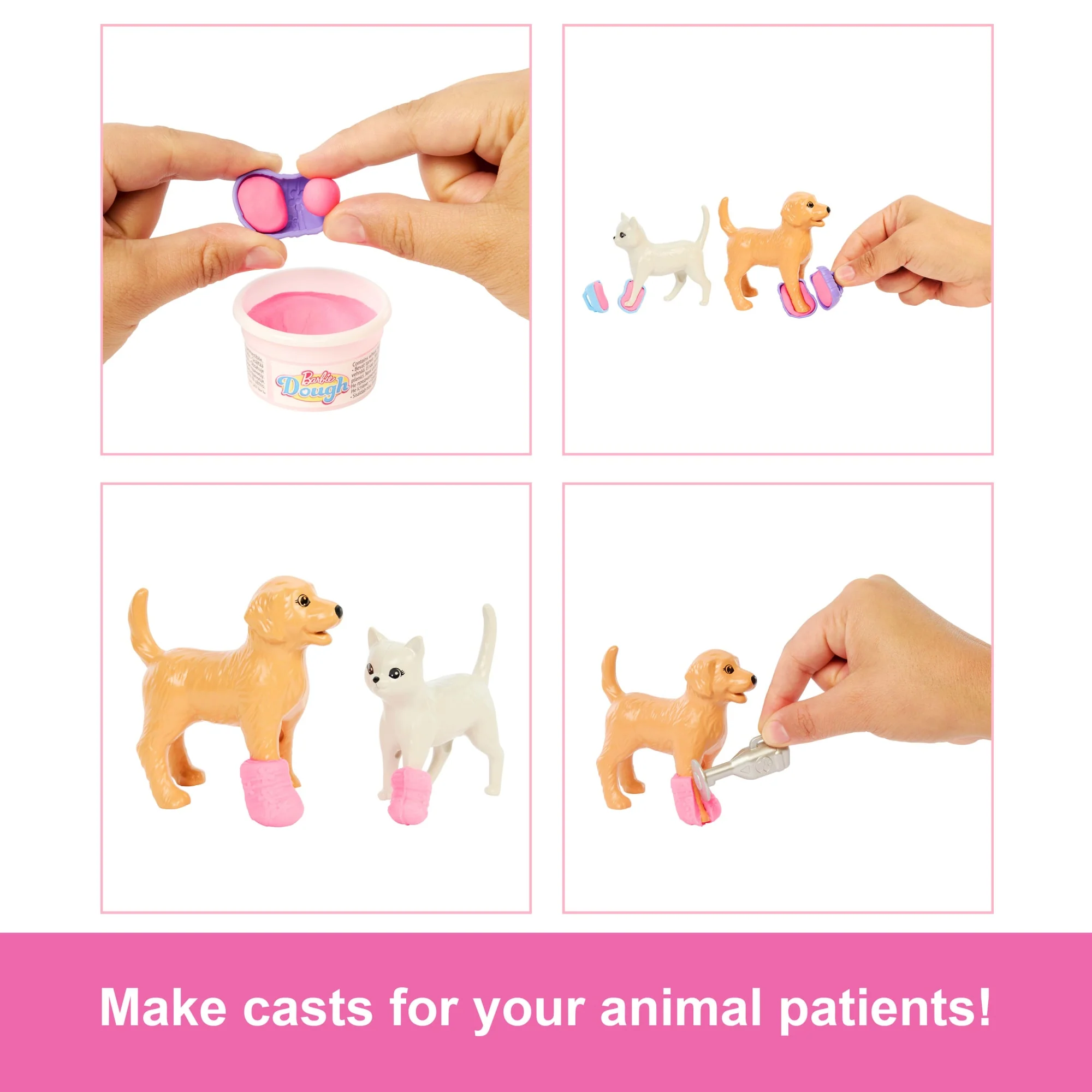 Barbie Fast Cast Veterinarian Clinic Playset With Pink Colored Hair Fashion Doll, Vet Furniture & 10+ Accessories - Image 3