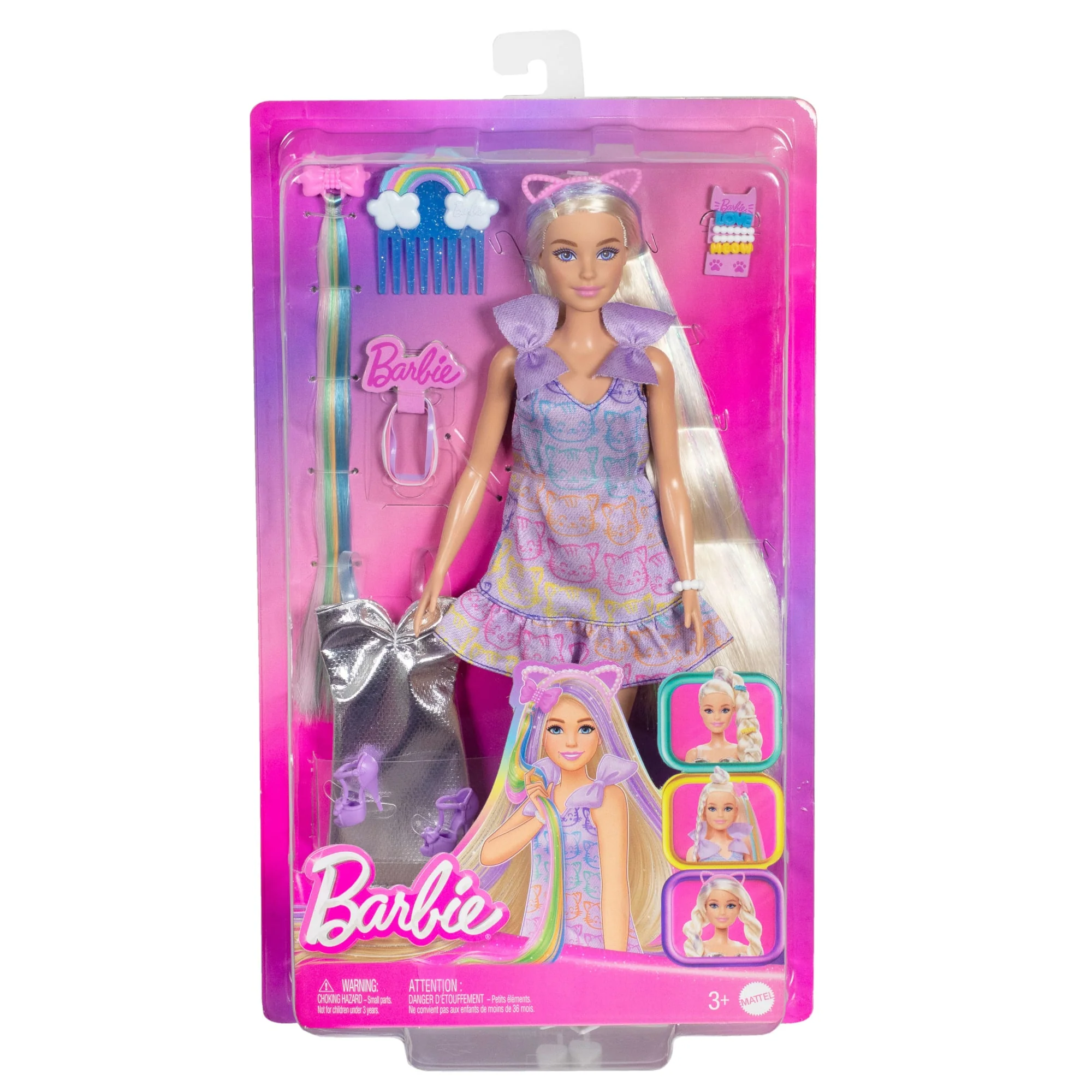 Barbie Fun & Fancy Doll & Accessories, Blonde Fashion Doll With Extra-Long Hair & 2 Looks - Image 6