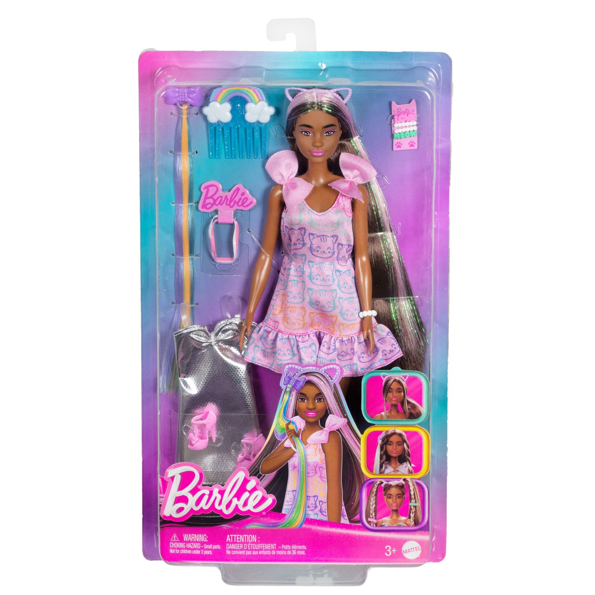 Barbie Fun & Fancy Doll & Accessories, Brunette Fashion Doll With Extra-Long Hair & 2 Looks - Image 6