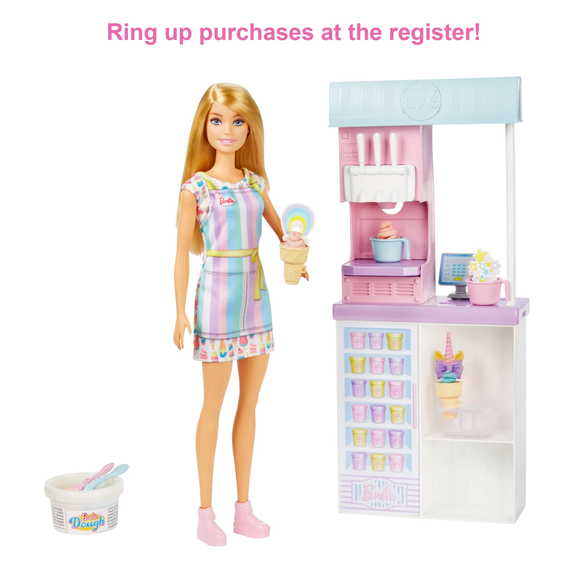 Barbie Ice Cream Shop Playset With 12 in Blonde Doll, Ice Cream Shop, Ice Cream Making Feature & Realistic Play Pieces - Image 5