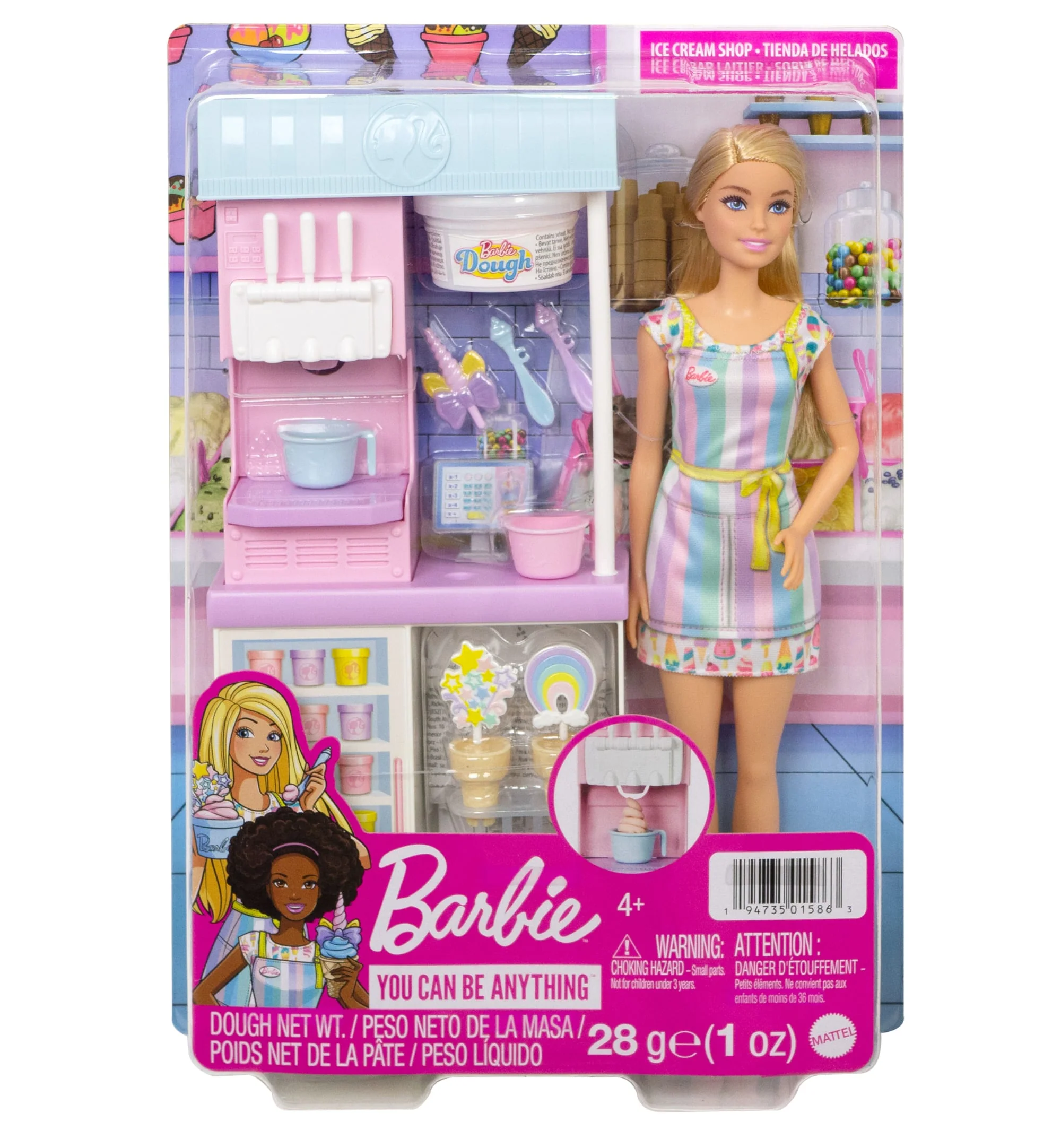 Barbie Ice Cream Shop Playset With 12 in Blonde Doll, Ice Cream Shop, Ice Cream Making Feature & Realistic Play Pieces - Image 6