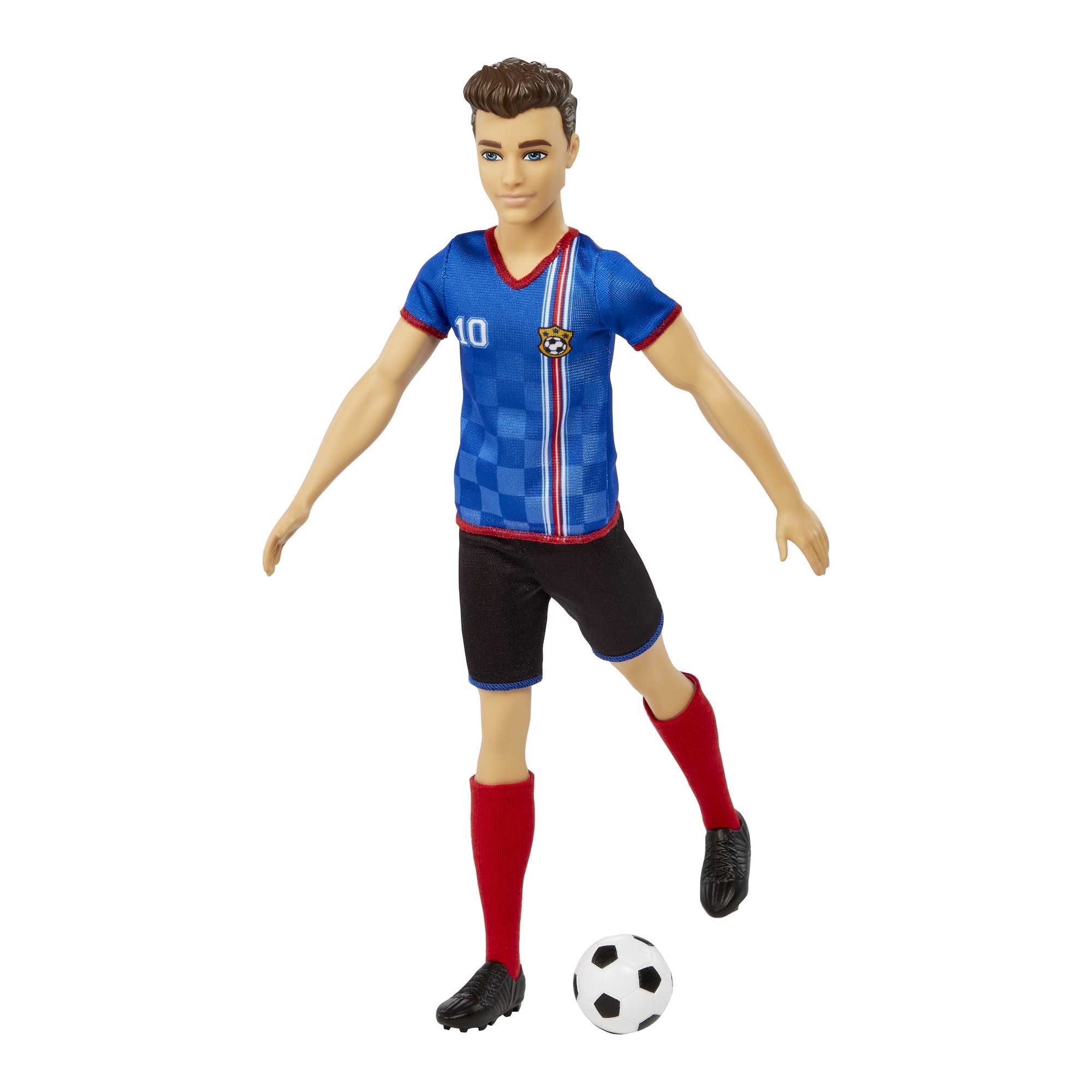 Ken Poupée Joueur de Soccer, Cheveux Courts, Uniforme 10, Ballon - Image 2