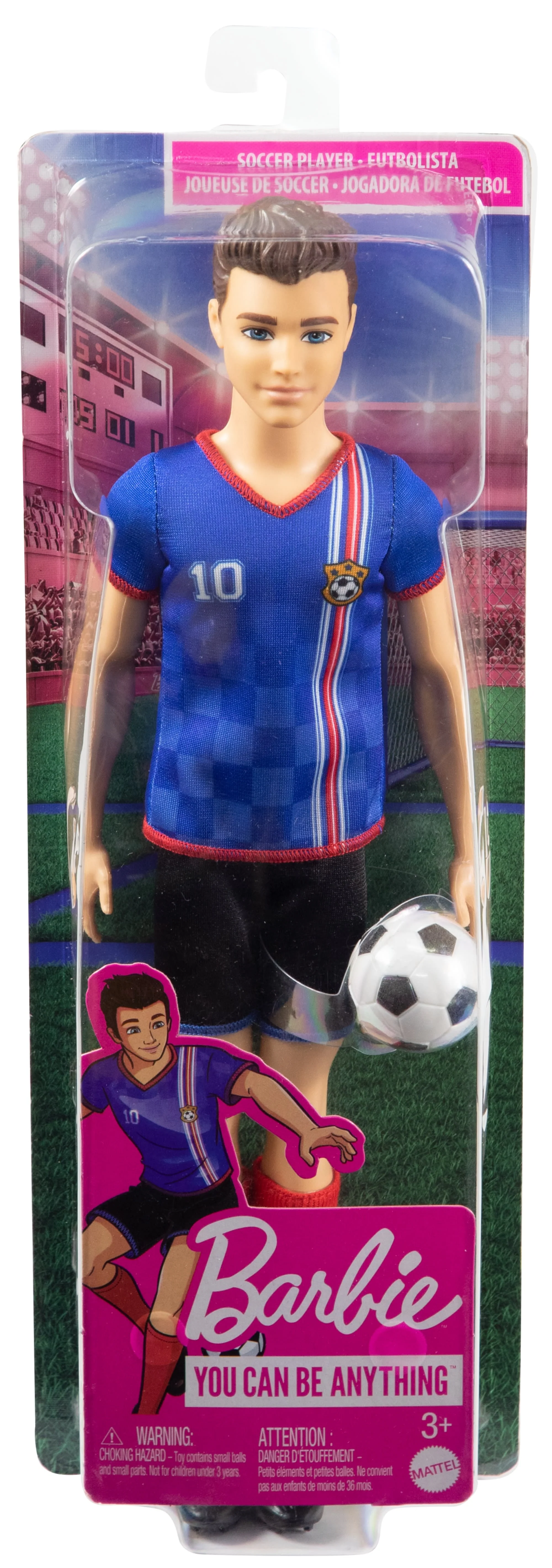 Ken Poupée Joueur de Soccer, Cheveux Courts, Uniforme 10, Ballon - Image 6