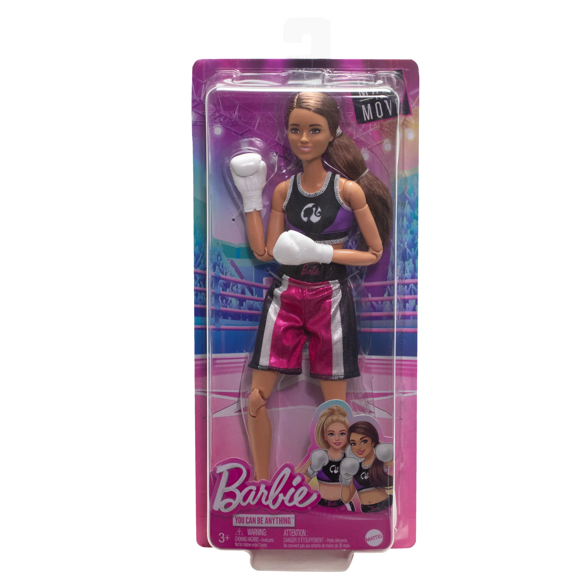 Barbie Made To Move Boxer Doll & Accessories, Brunette Doll Wearing Uniform With Boxing Gloves - Image 6