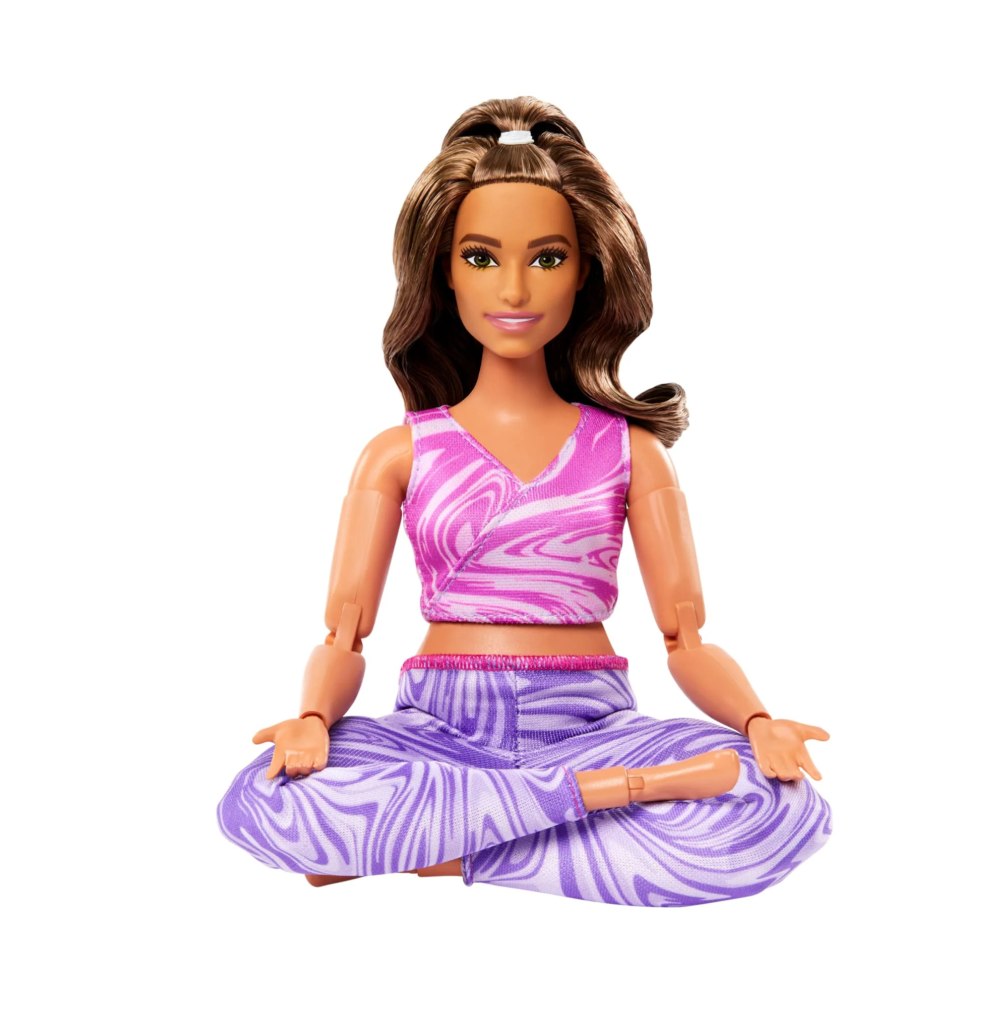 Barbie Made To Move Fashion Doll, Brunette With Curvy Body, Removable Top & Pants, 22 Bendable Joints - Image 4
