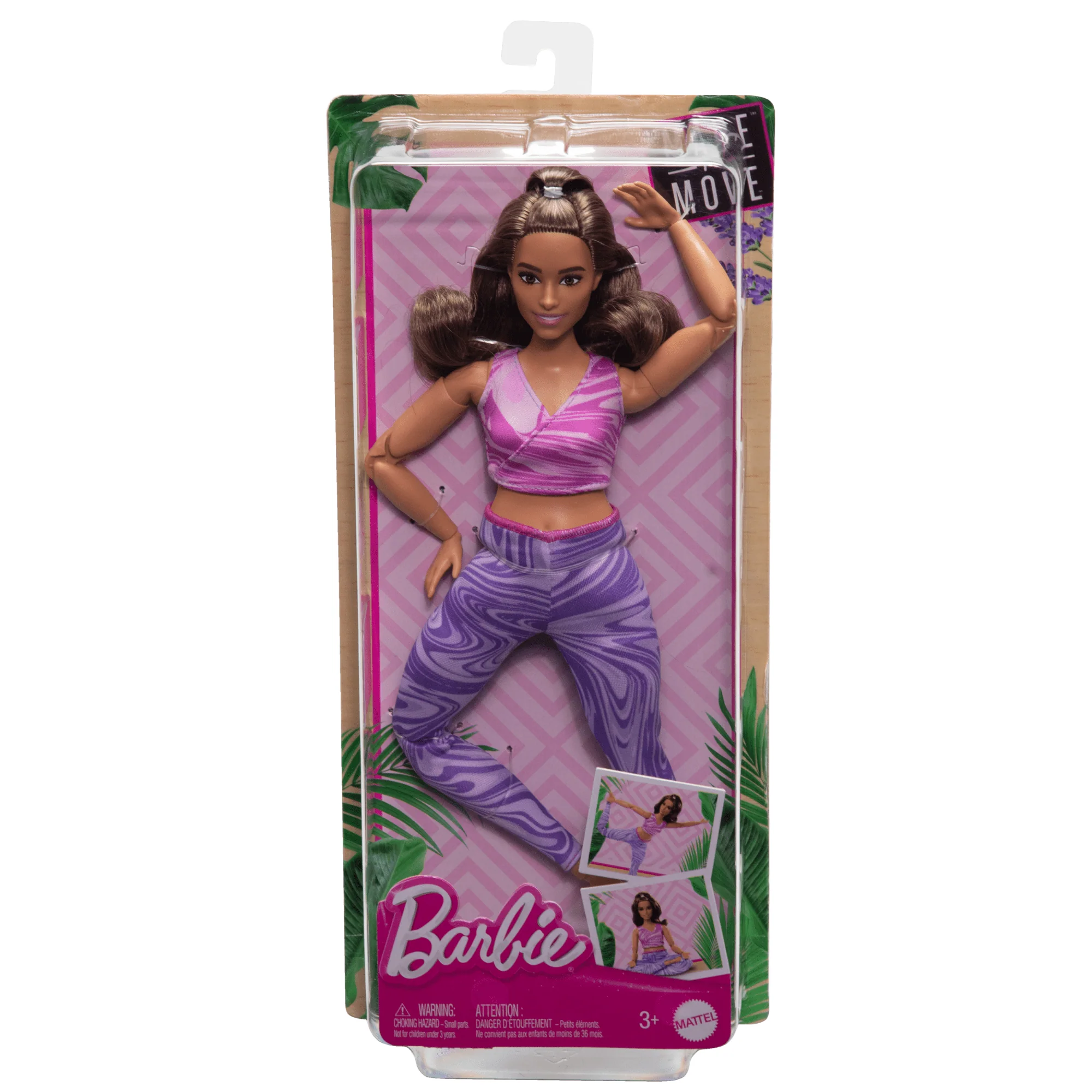 Barbie Made To Move Fashion Doll, Brunette With Curvy Body, Removable Top & Pants, 22 Bendable Joints - Image 6
