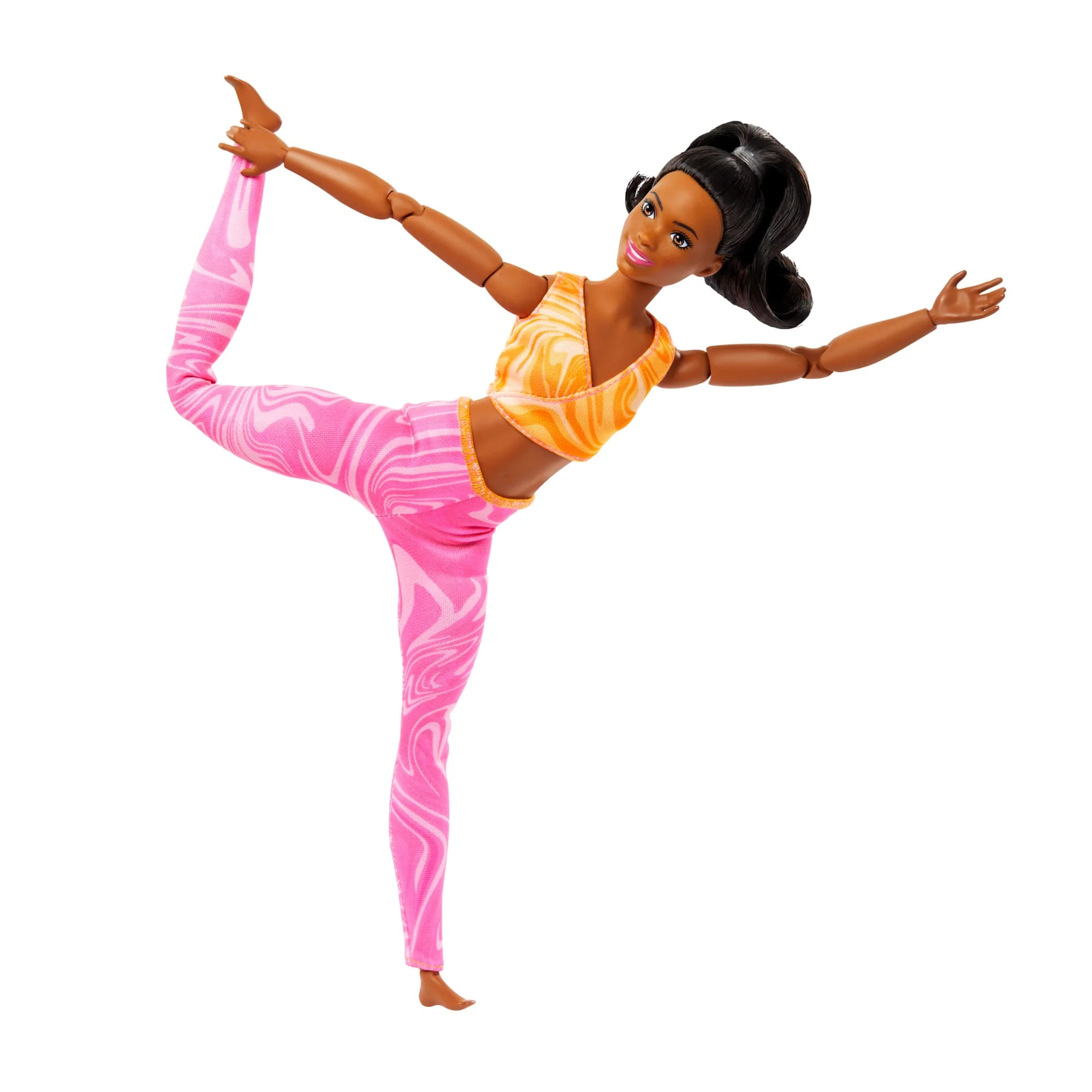 Barbie Made To Move Fashion Doll, Brunette Wearing Removable Sports Top & Pants, 22 Bendable “Joints” - Image 3