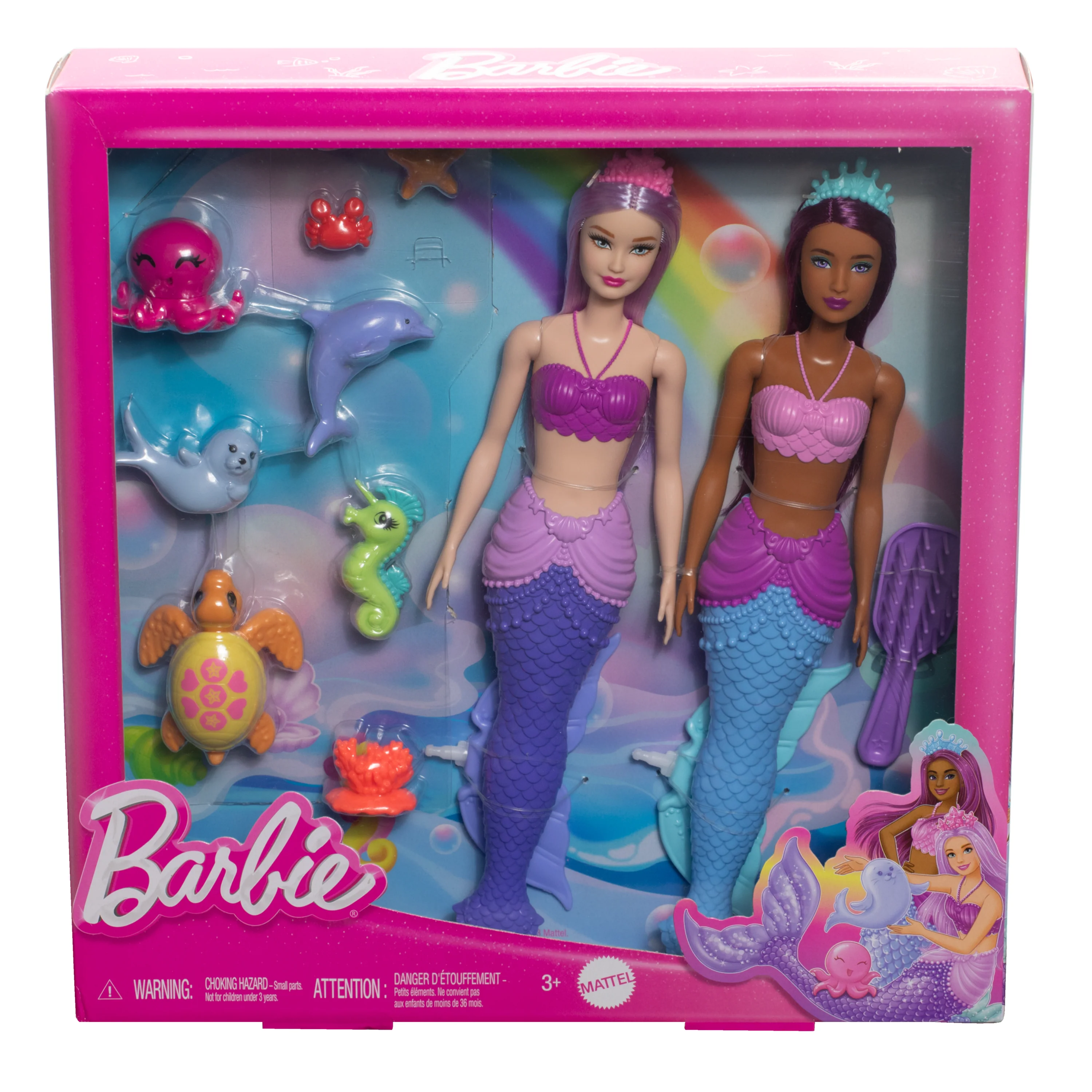 Barbie Mermaid Dolls 2-Pack With Sea Animals, Headbands & Ocean Accessories - Image 5