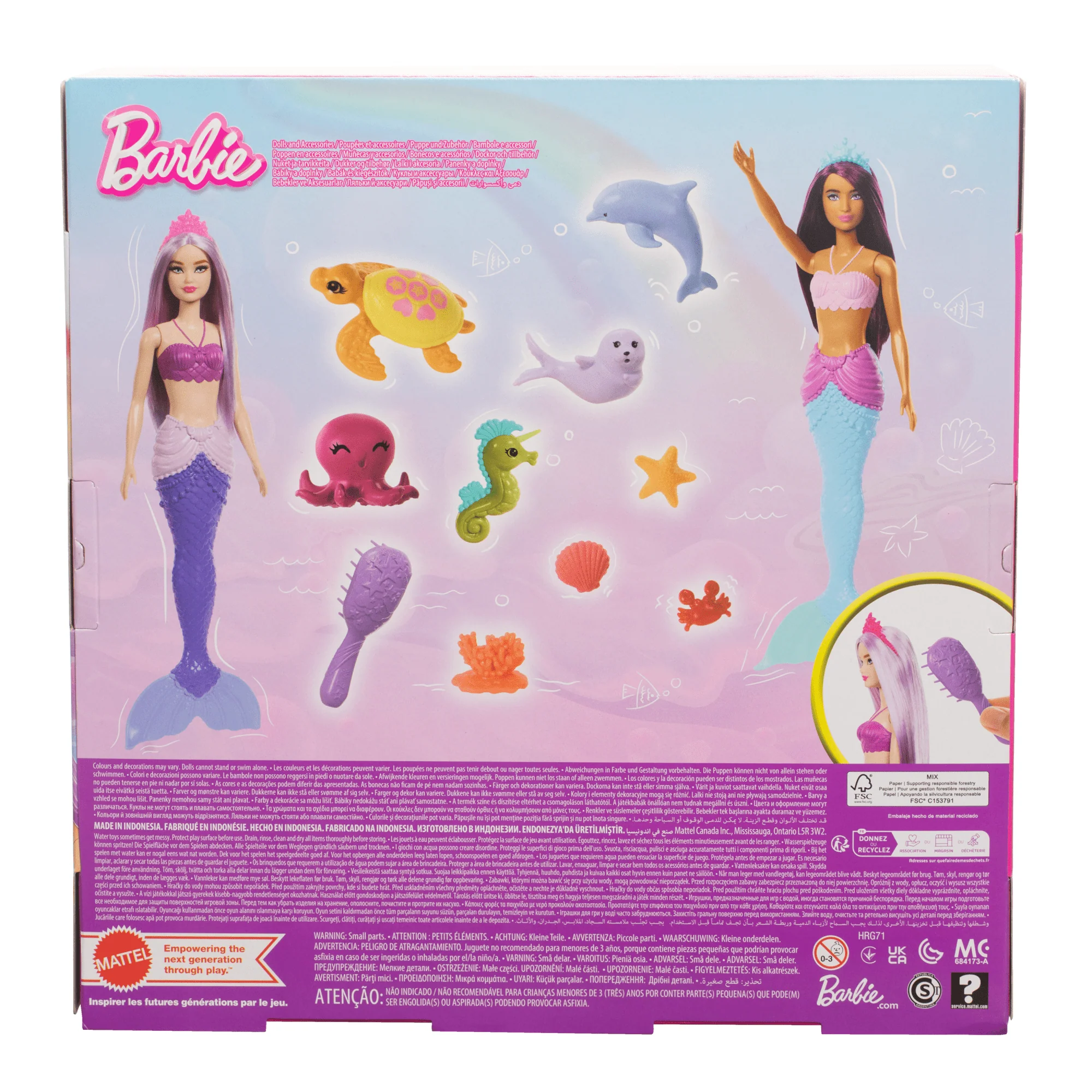Barbie Mermaid Dolls 2-Pack With Sea Animals, Headbands & Ocean Accessories - Image 6