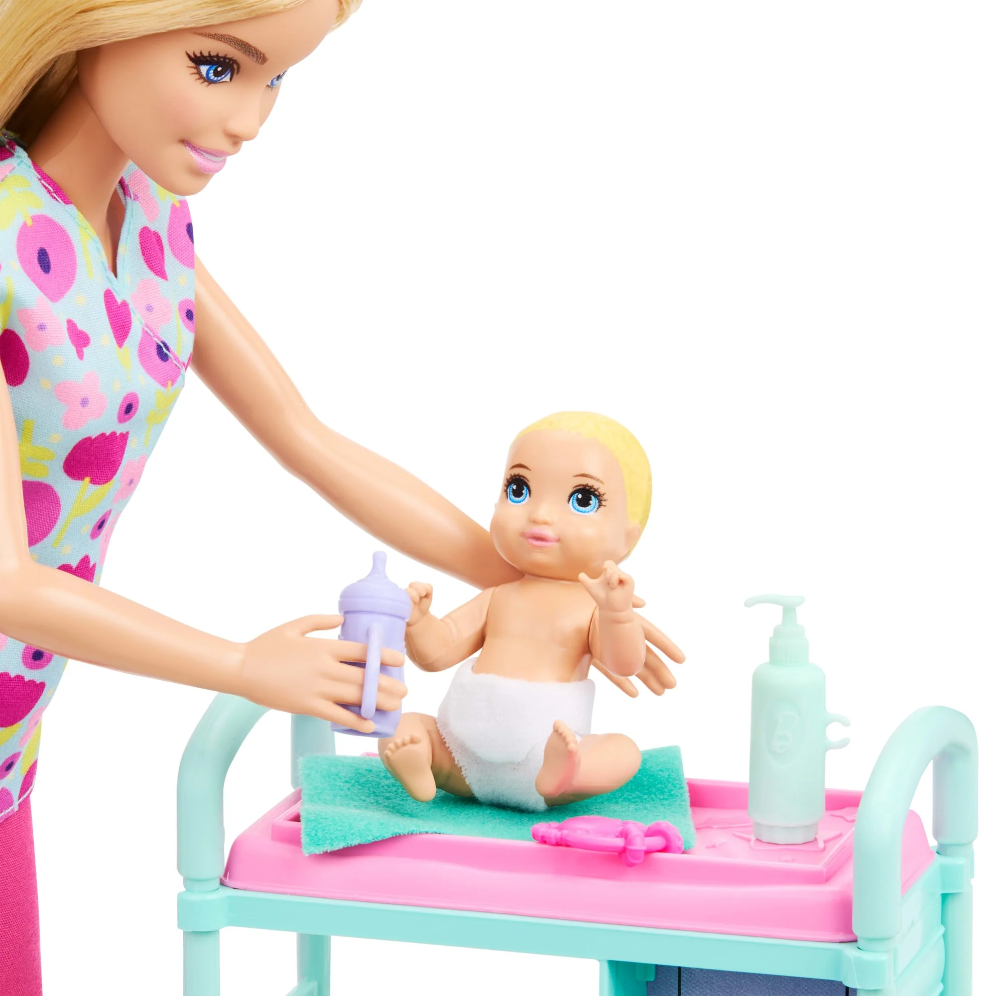 Barbie Métiers-Coffret Barbie Pédiatre-Poupée Blonde et 2 Poupées Bébés - Image 4