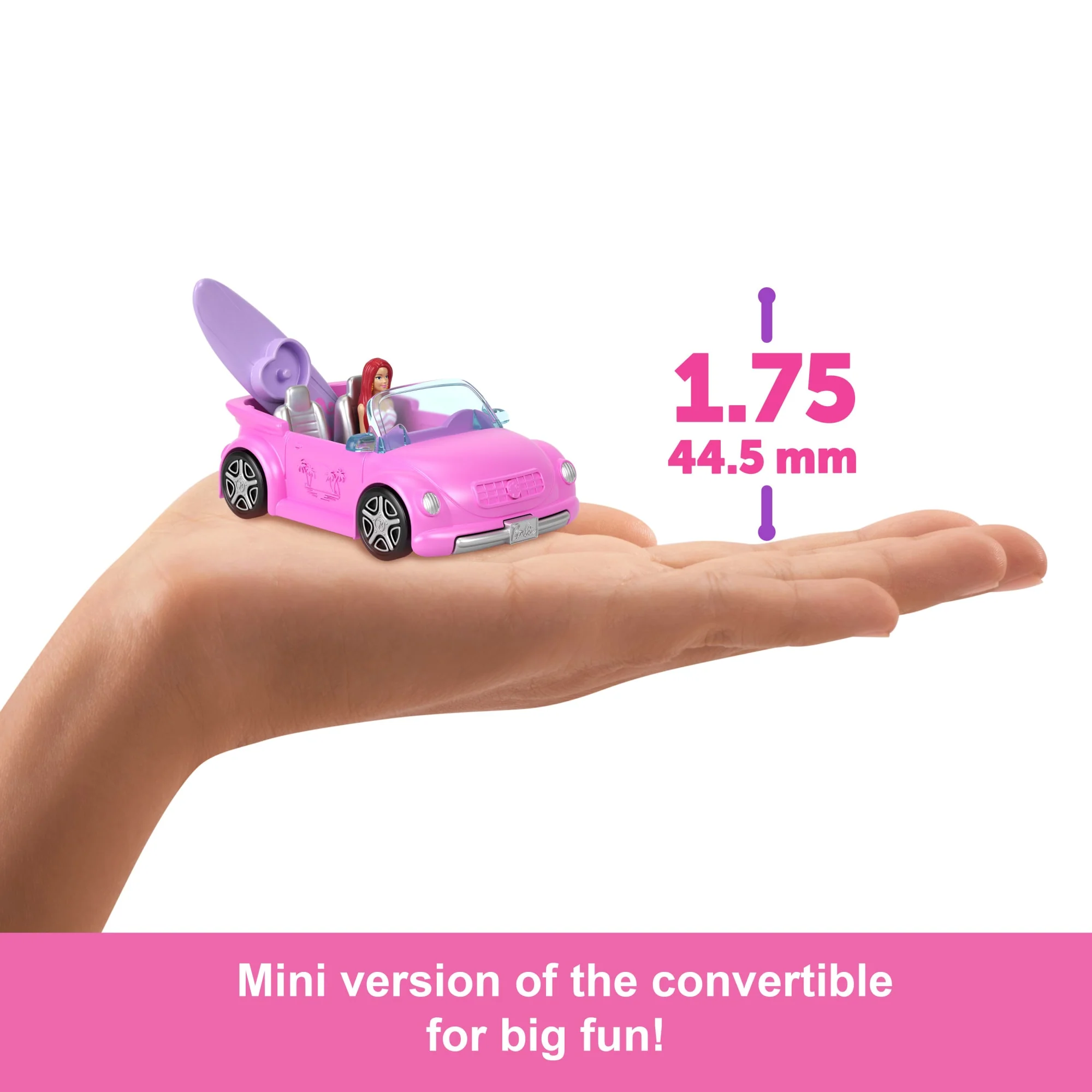 Barbie Mini Barbieland Doll & Vehicle Set With 1.5-inch Doll & Beach Convertible With Color-Change - Image 4