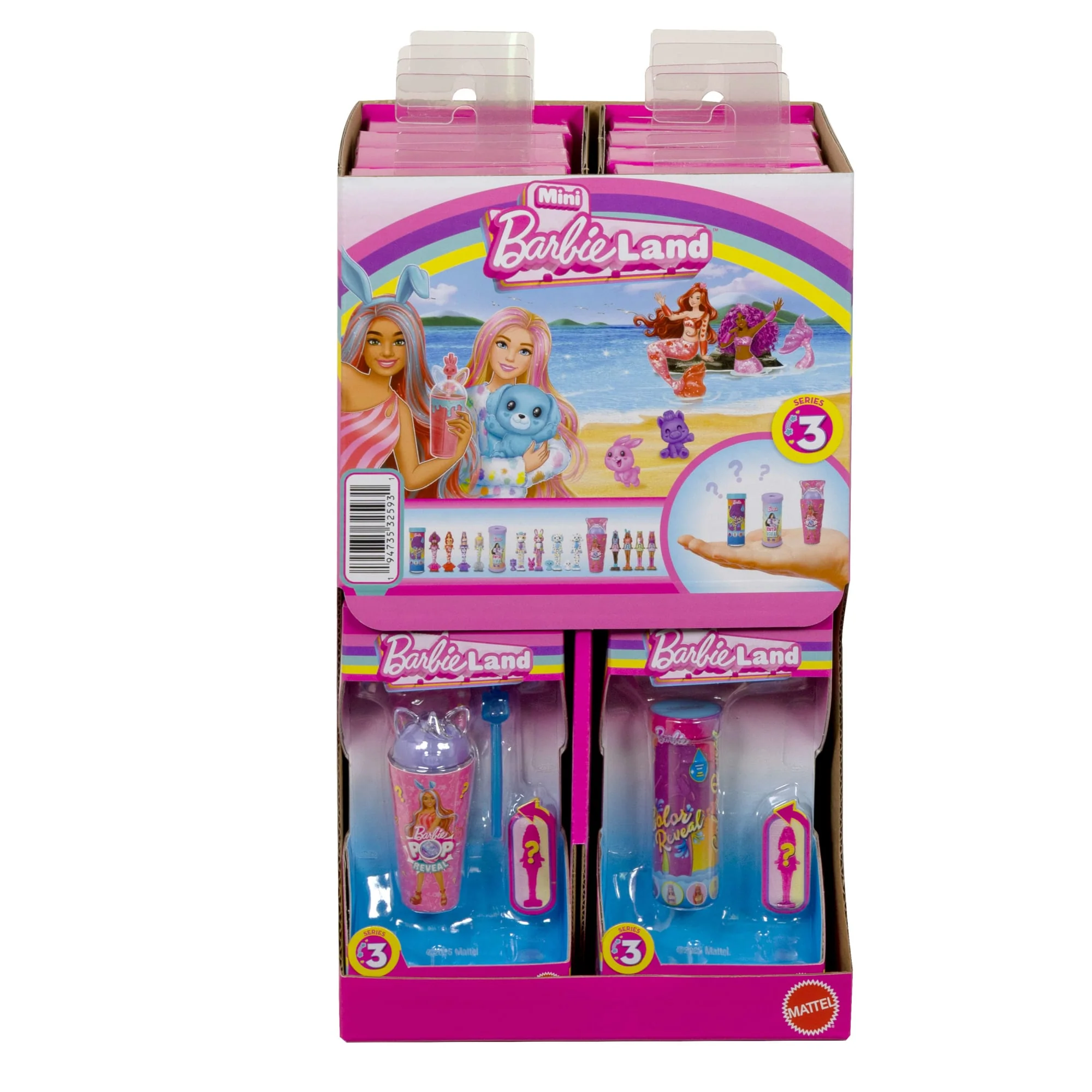 Barbie Mini Barbie Land Color Reveal Mermaid Dolls, 1.5-Inch Doll With Surprise Water Reveal , Series 3 - Image 6