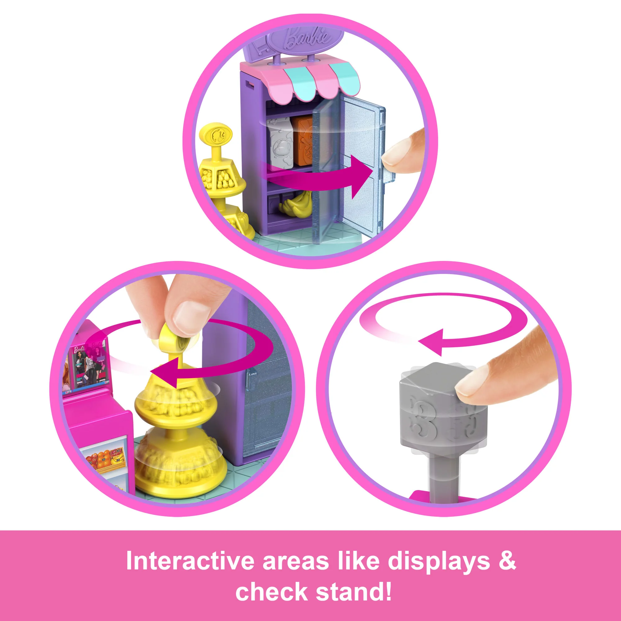 Barbie Mini Barbieland Collectible Supermarket Playset With 1.5-inch Barbie Doll, interactive Play Areas For Storytelling Fun - Image 3