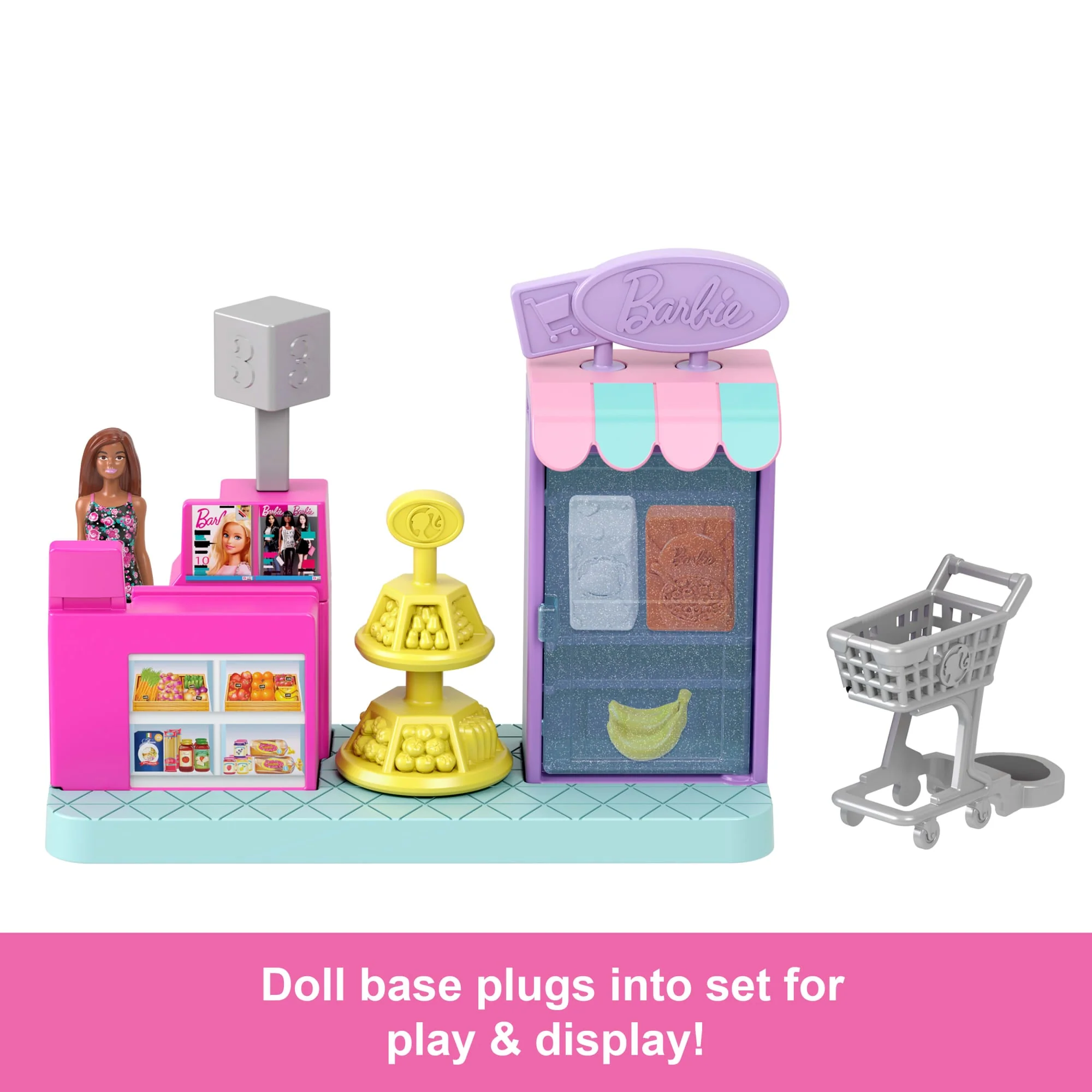 Barbie Mini Barbieland Collectible Supermarket Playset With 1.5-inch Barbie Doll, interactive Play Areas For Storytelling Fun - Image 5