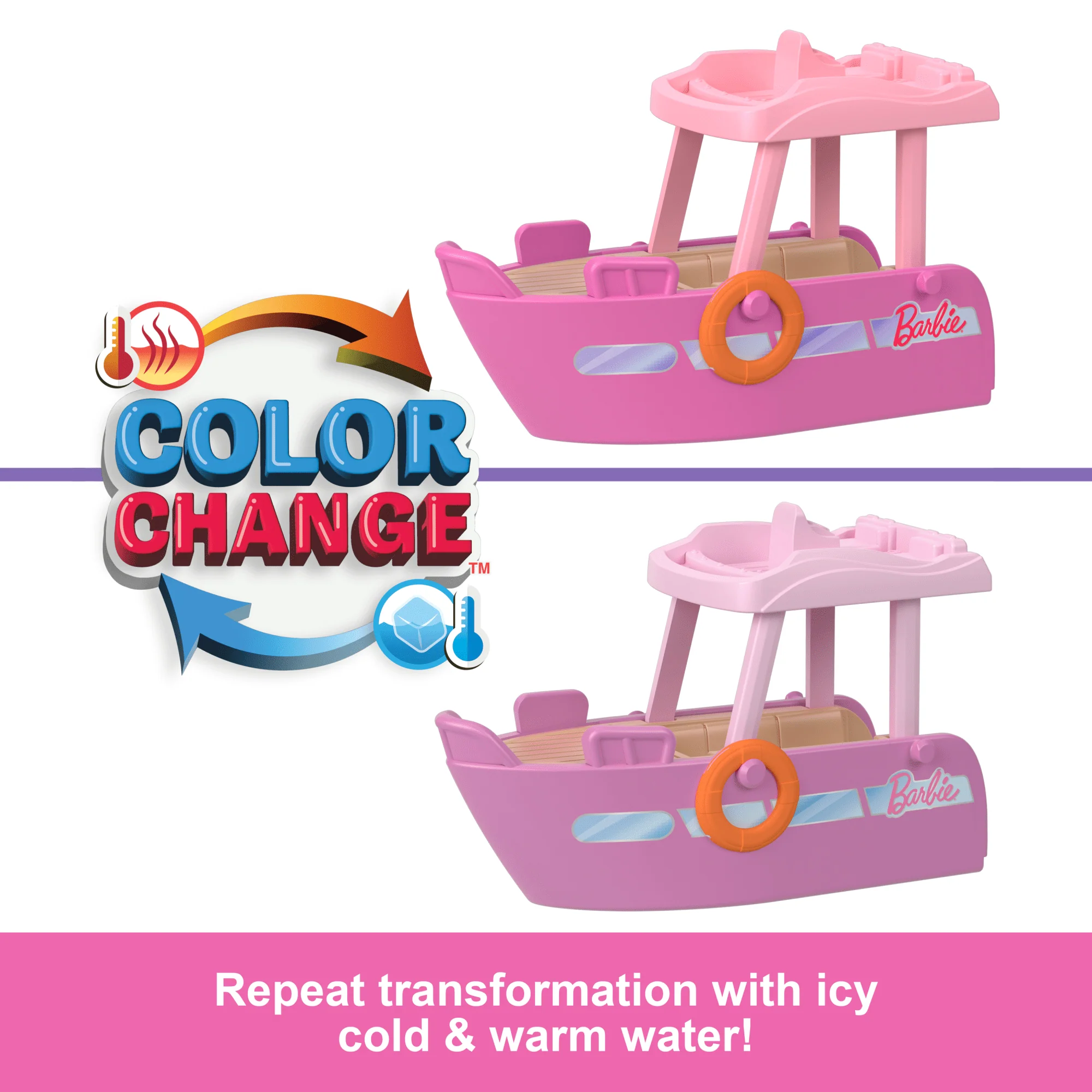 Barbie Mini Barbieland Doll & Vehicle Set With 1.5-Inch Doll & Dream Boat With Color-Change - Image 3