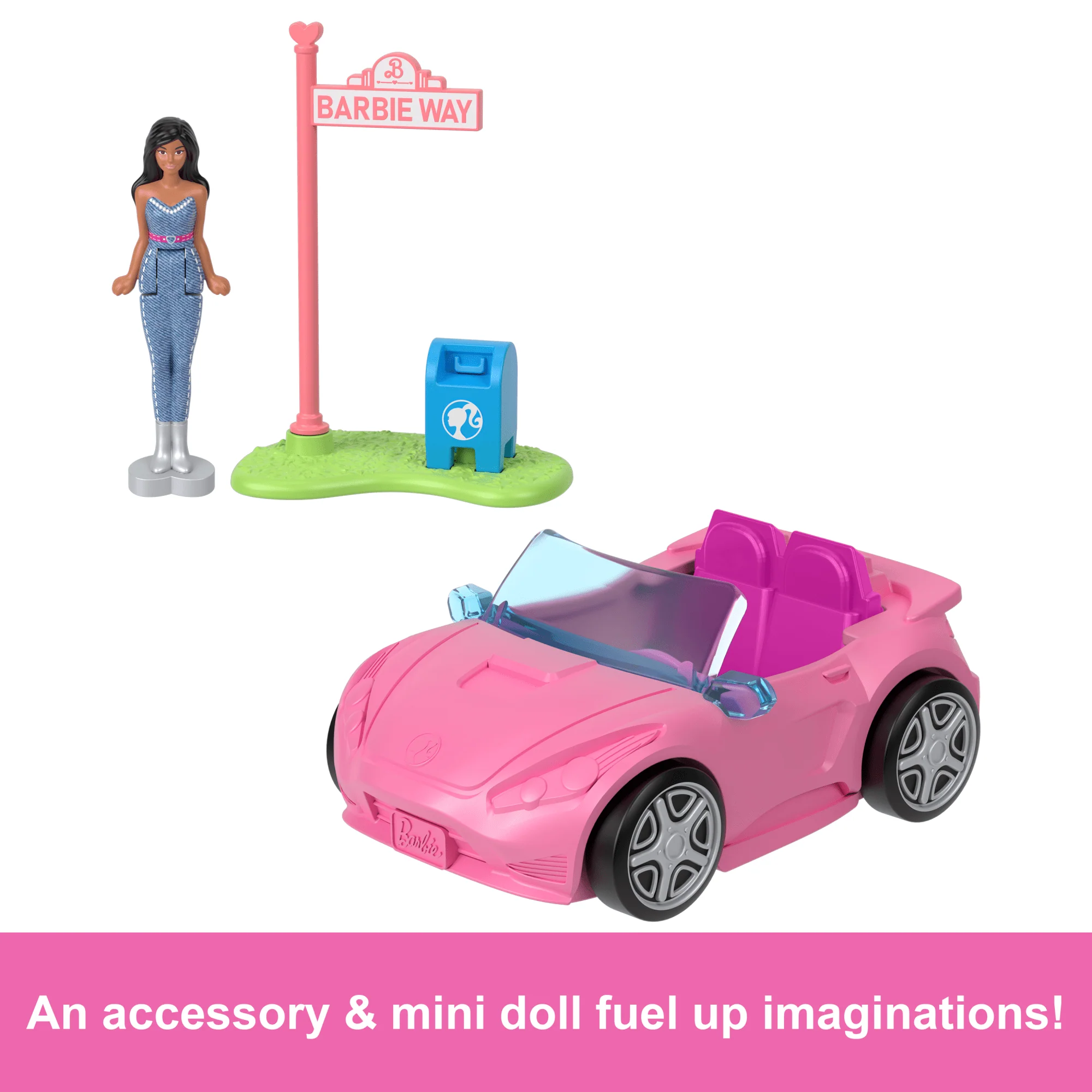 Barbie Mini Barbieland Doll & Vehicle Set With 1.5-inch Doll & Convertible Car With Color-Change - Image 5