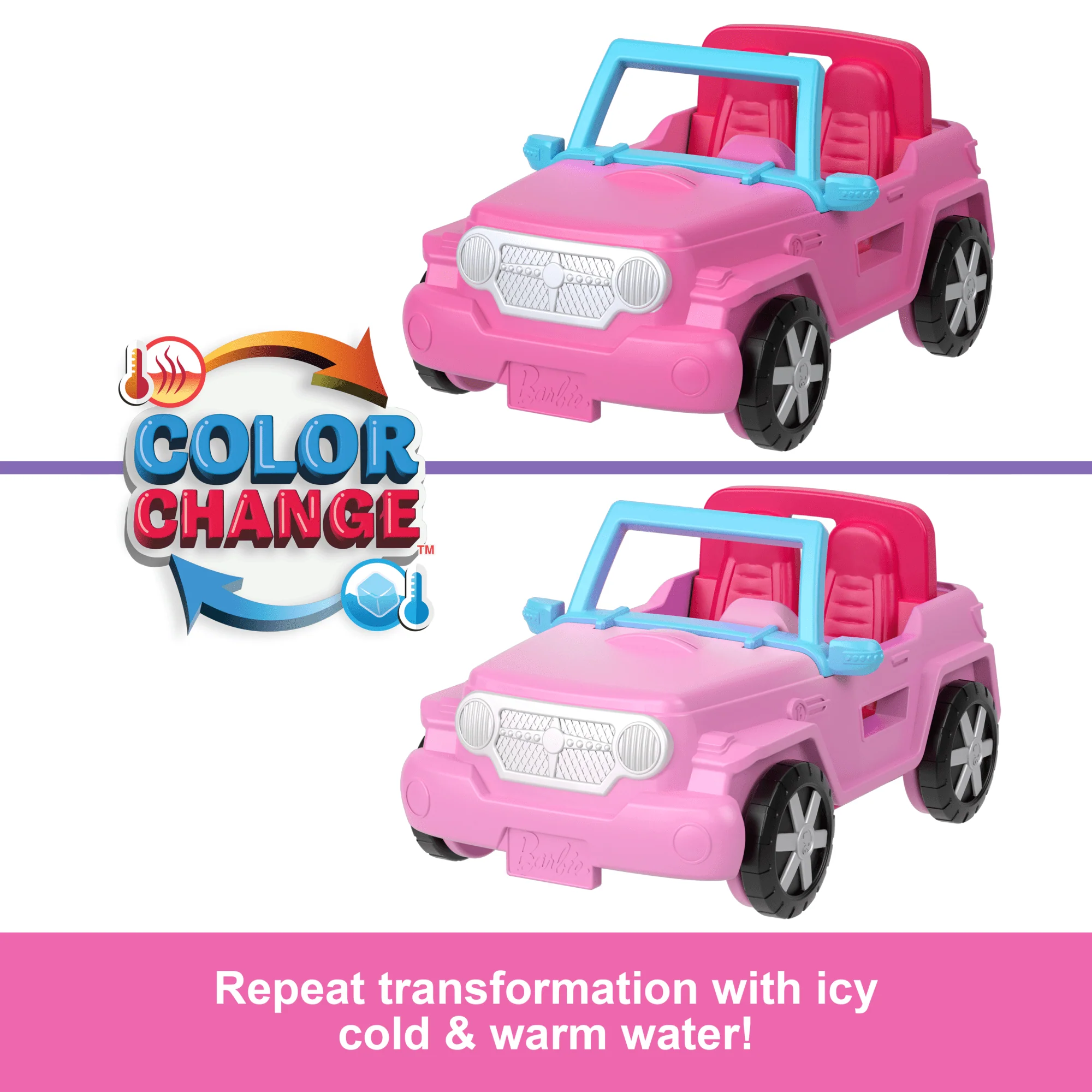 Barbie Mini Barbieland Doll & Vehicle Set With 1.5-inch Doll, Color-Change Suv & Tent Accessory - Image 3