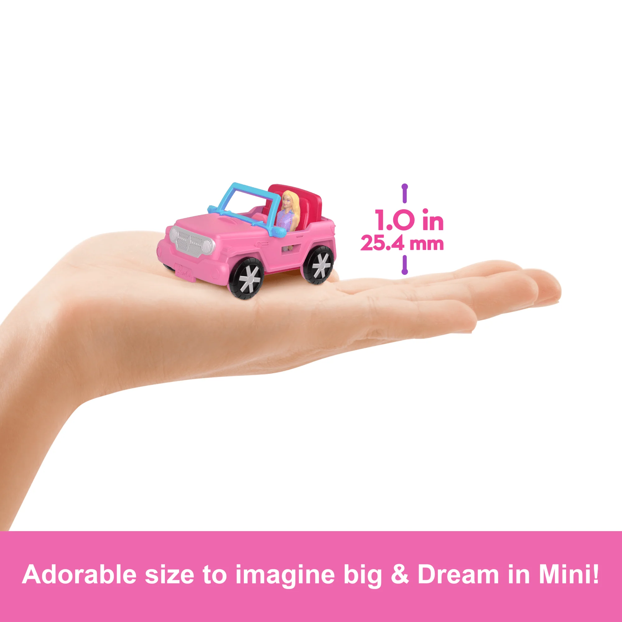 Barbie Mini Barbieland Doll & Vehicle Set With 1.5-inch Doll, Color-Change Suv & Tent Accessory - Image 4