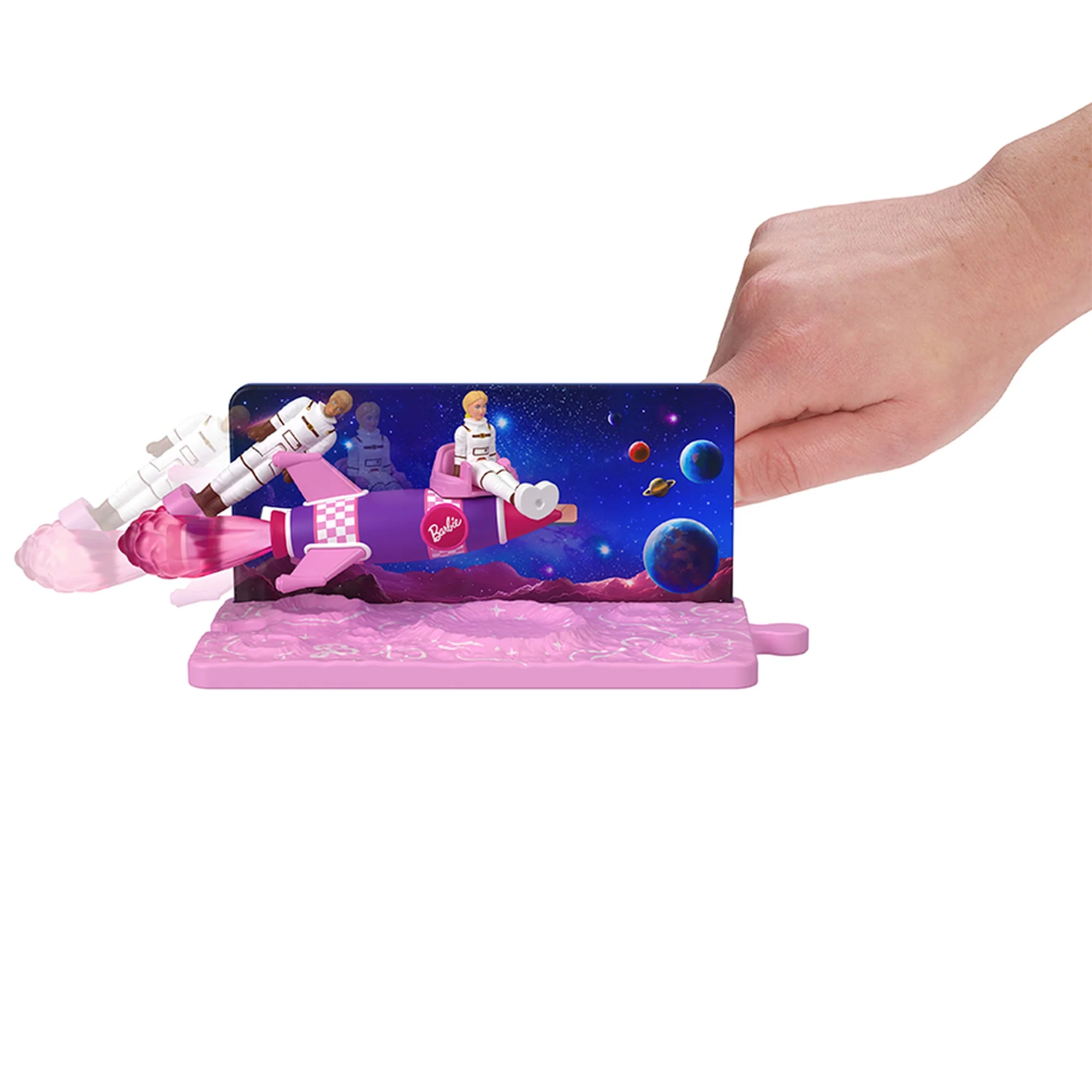 Barbie Mini BarbieLand Vehículo para Muñecas La Película Barbie y Ken en Cohete Espacial - Image 2