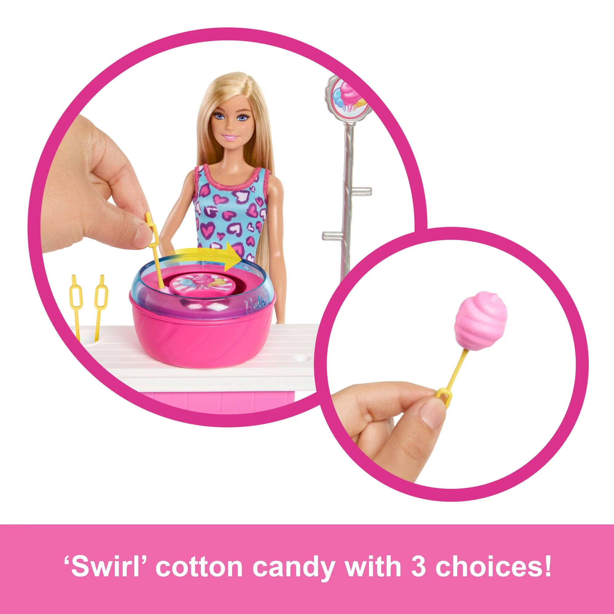 Barbie Mysteries: Beach Detectives Barbie “Malibu” Doll, Cotton Candy Game Playset & Accessories - Image 4