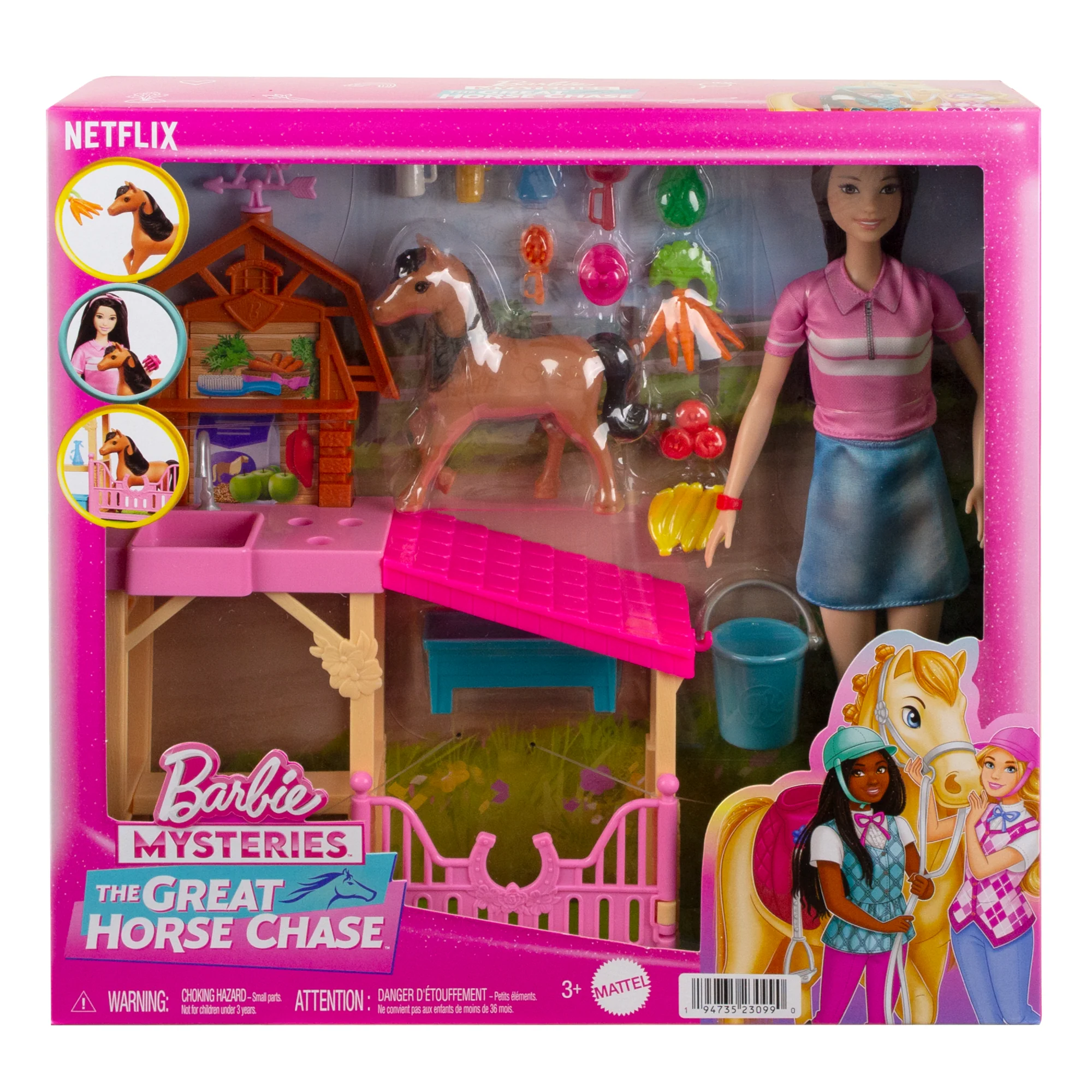 Barbie Mysteries: The Great Horse Chase Stable Playset With Fashion Doll, Small Toy Pony & 10+ Accessories - Image 6