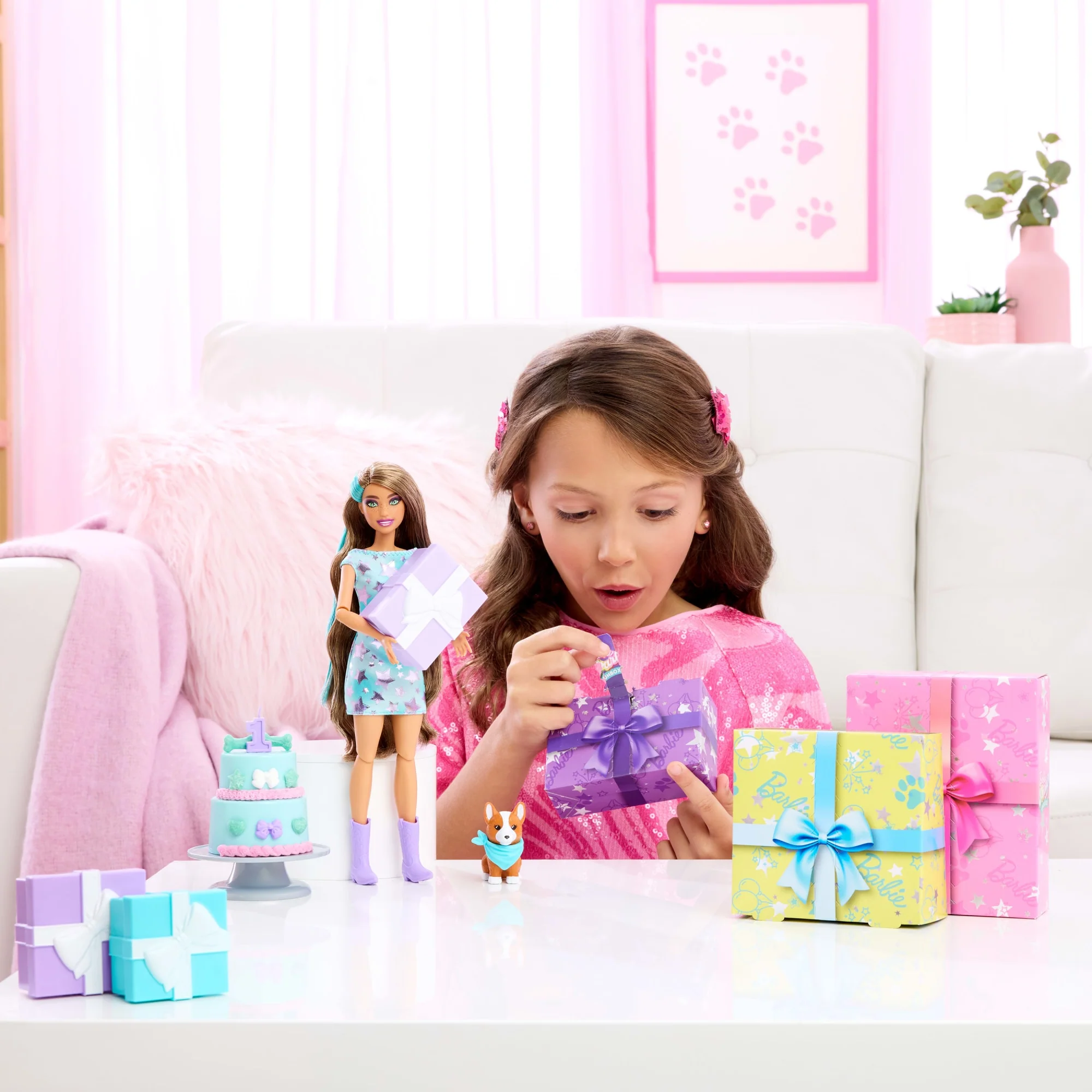 Barbie Party Unboxed Boneca Festa de Animais Vestido Rosa - Image 2