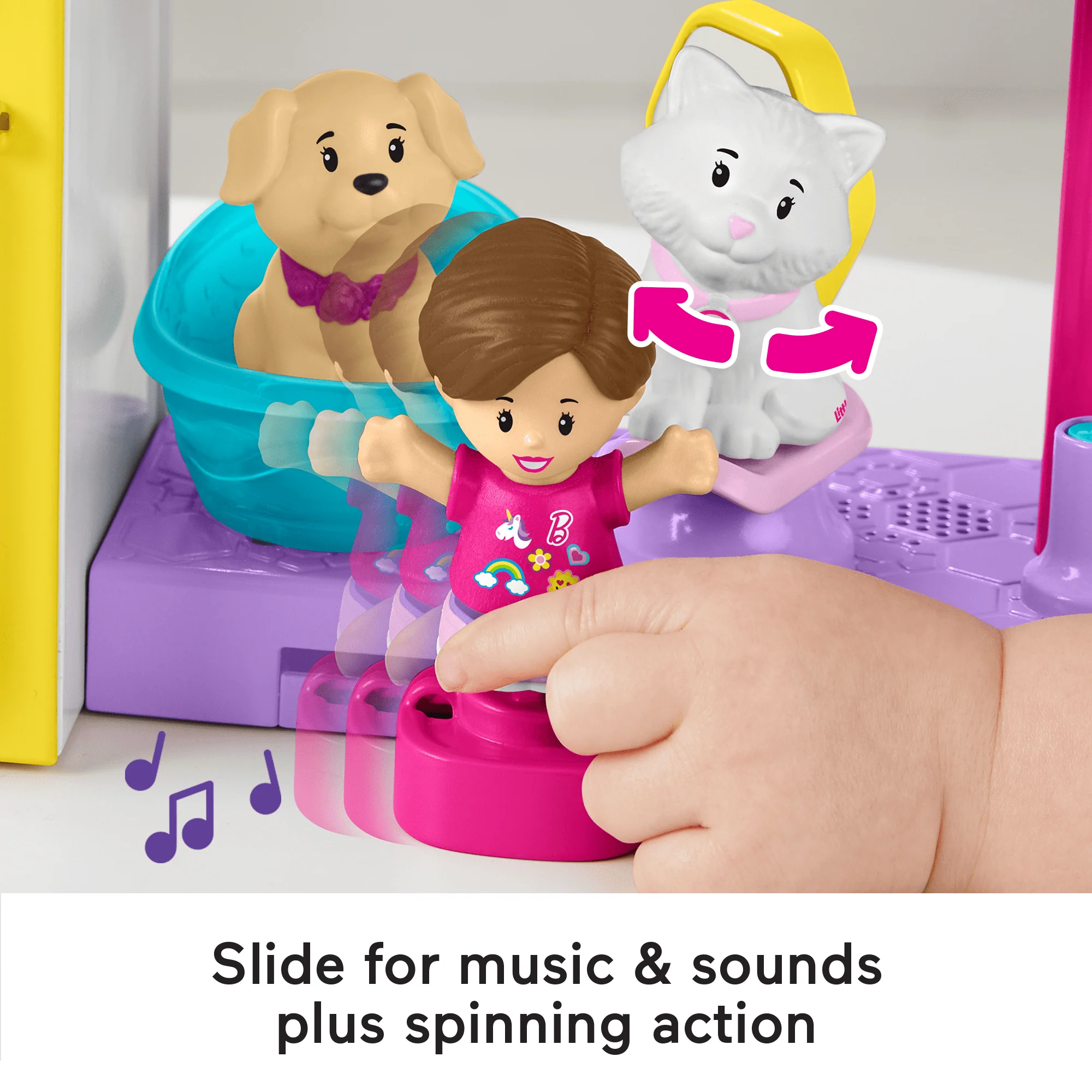 Fisher-Price Little People Barbie Play And Care Pet Spa Musical Toddler Playset, 4 Pieces - Image 3