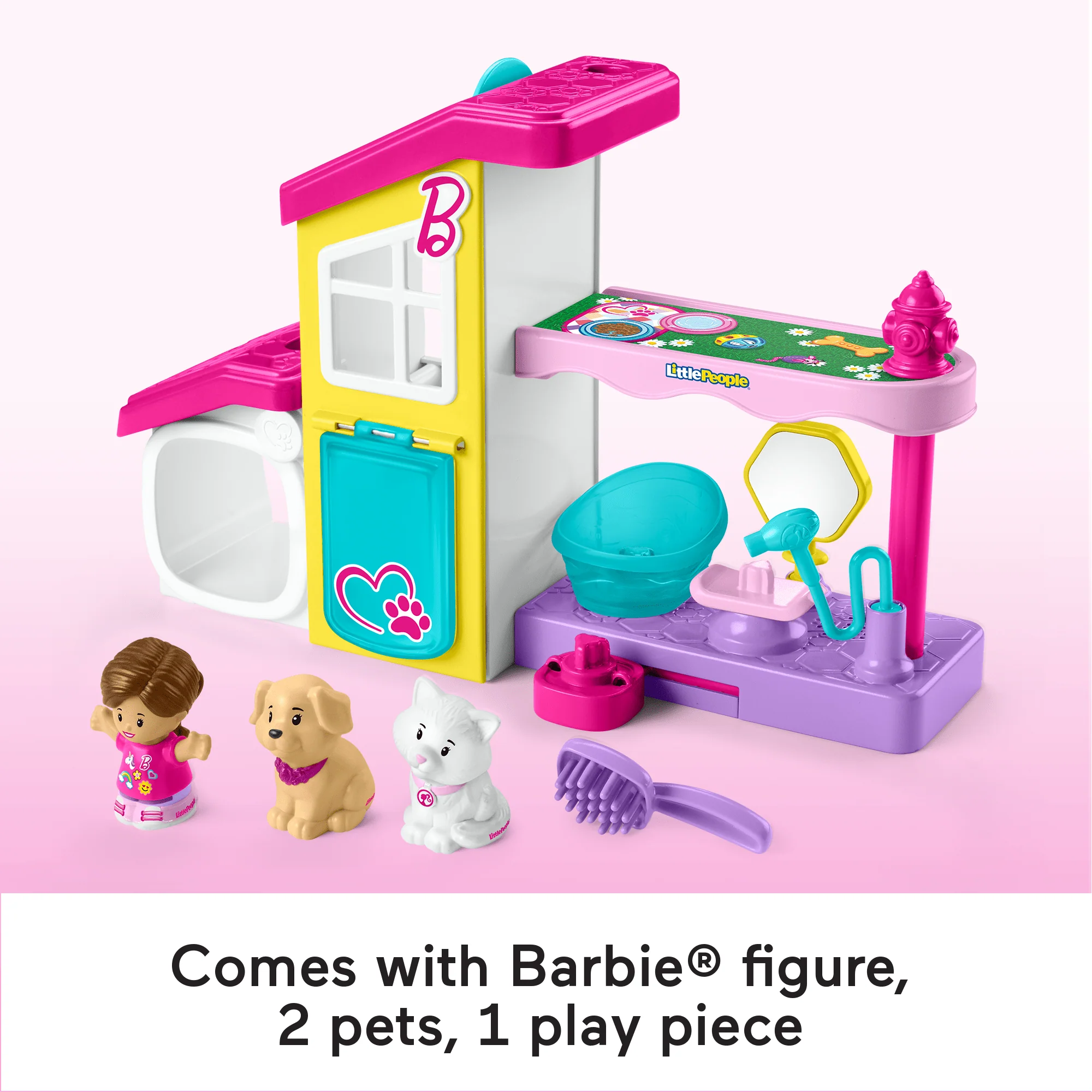 Fisher-Price Little People Barbie Play And Care Pet Spa Musical Toddler Playset, 4 Pieces - Image 5
