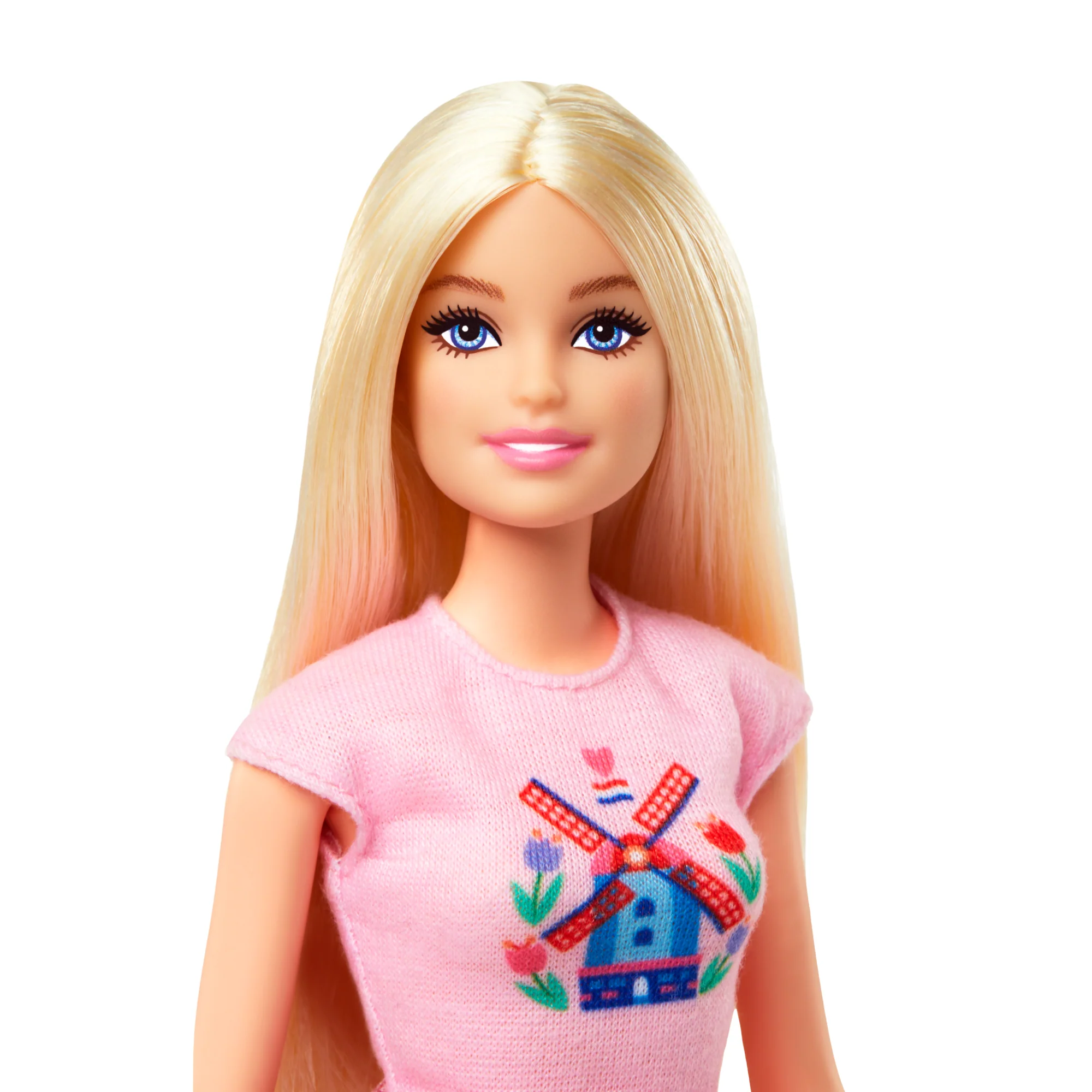 Barbie Pink Passport Holland Doll Set With Bicycle, CloThes, & Travel Accessories - Image 2