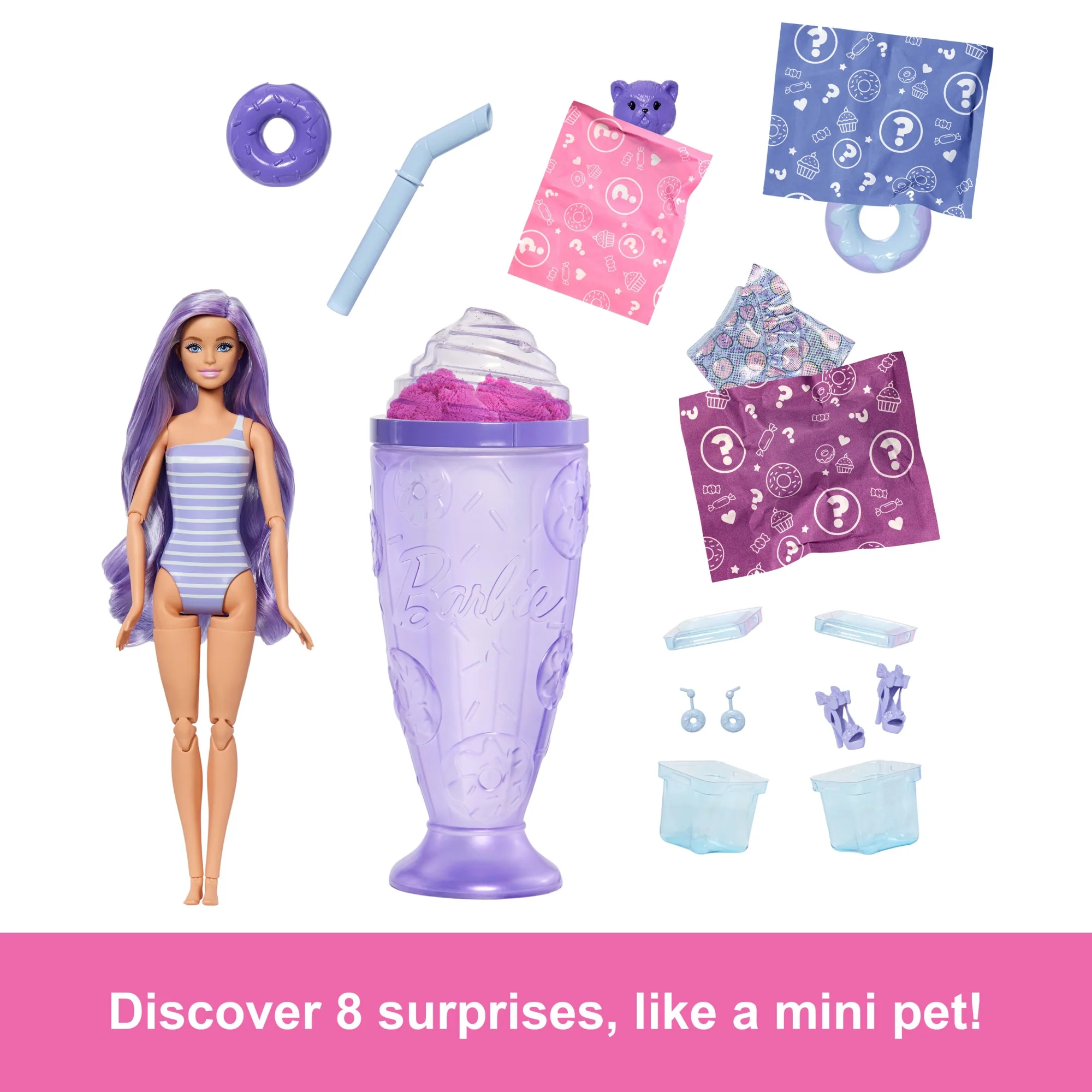 Barbie Pop Reveal Treat Series Doll & Accessories Set, 8 Surprises Include Pet - Image 2